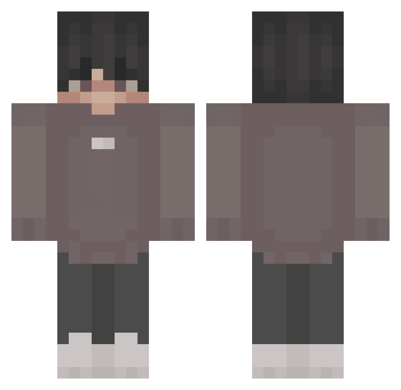 T1nho Minecraft skin, front and back view