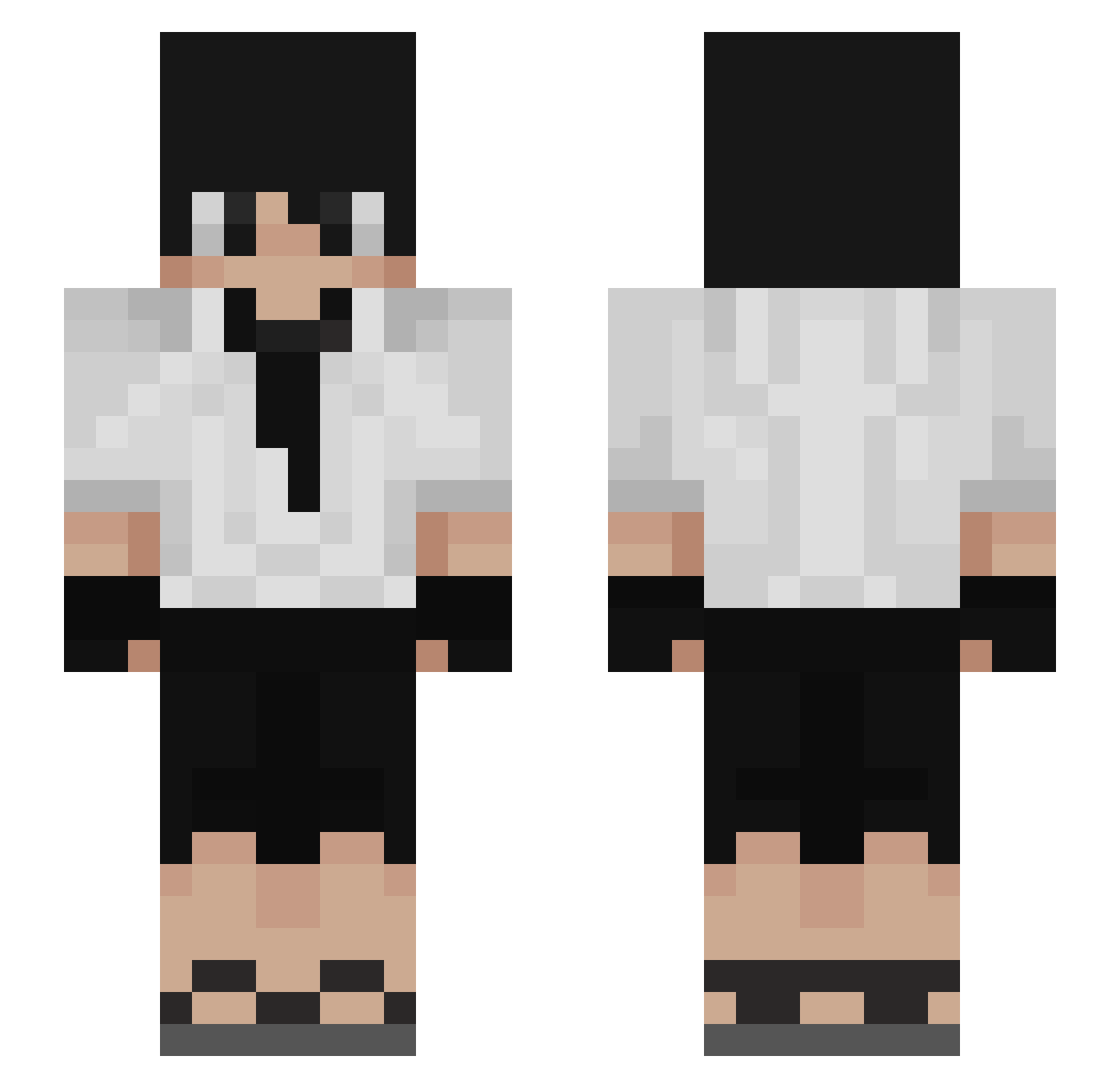 Kassaden Minecraft skin, front and back view