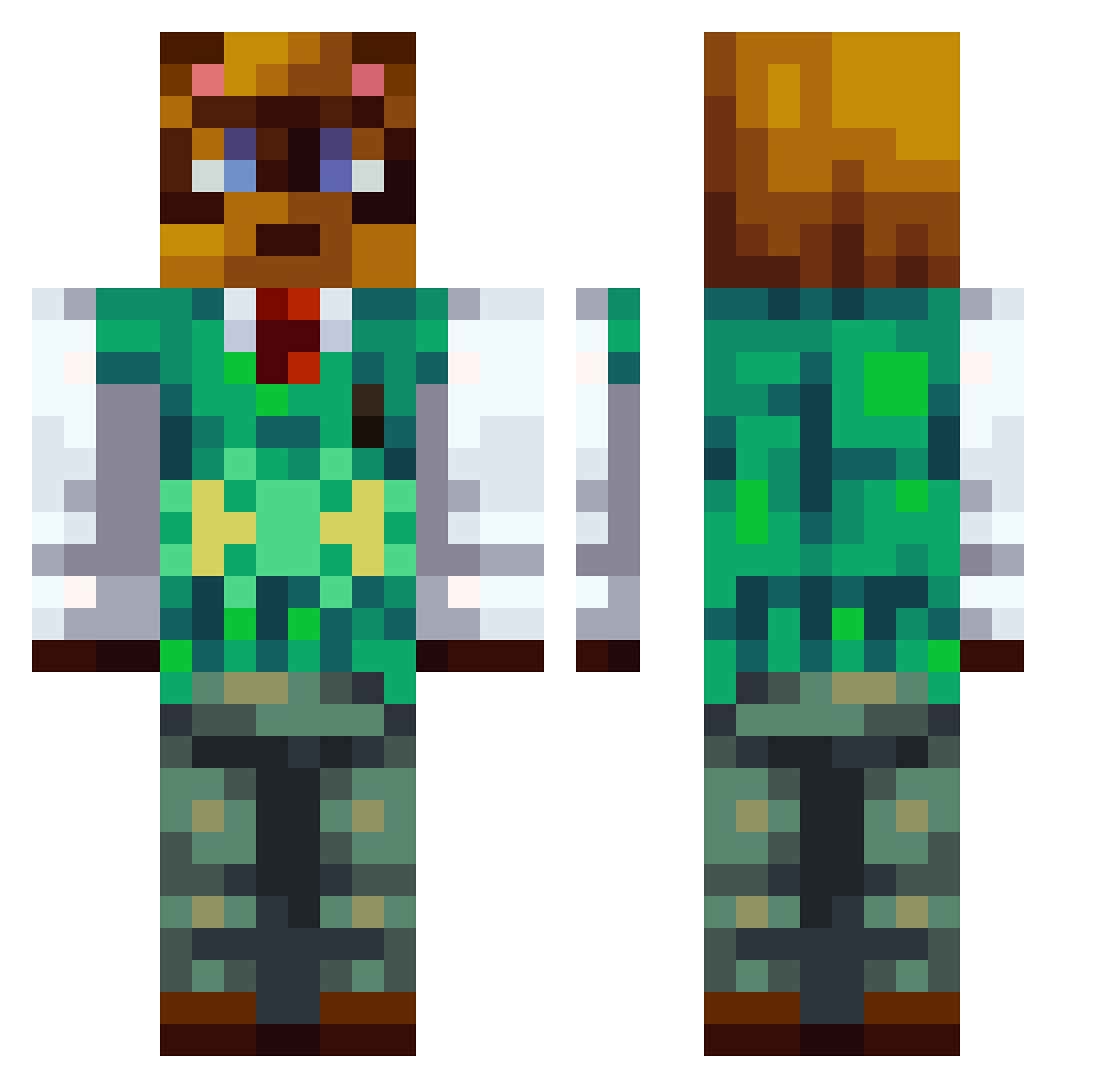 xXNekroCraftXx Minecraft skin, front and back view