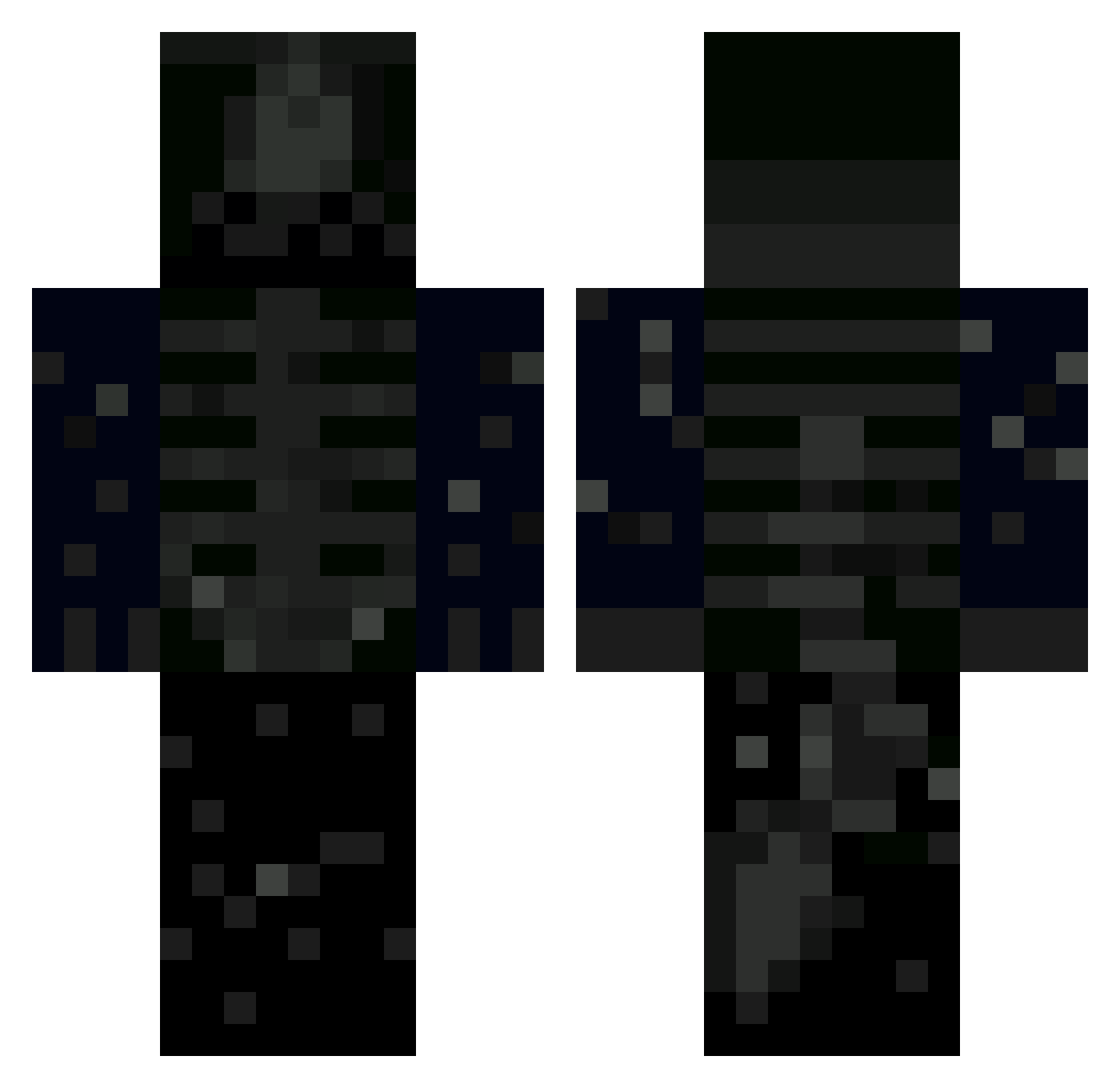 frizzzy Minecraft skin, front and back view