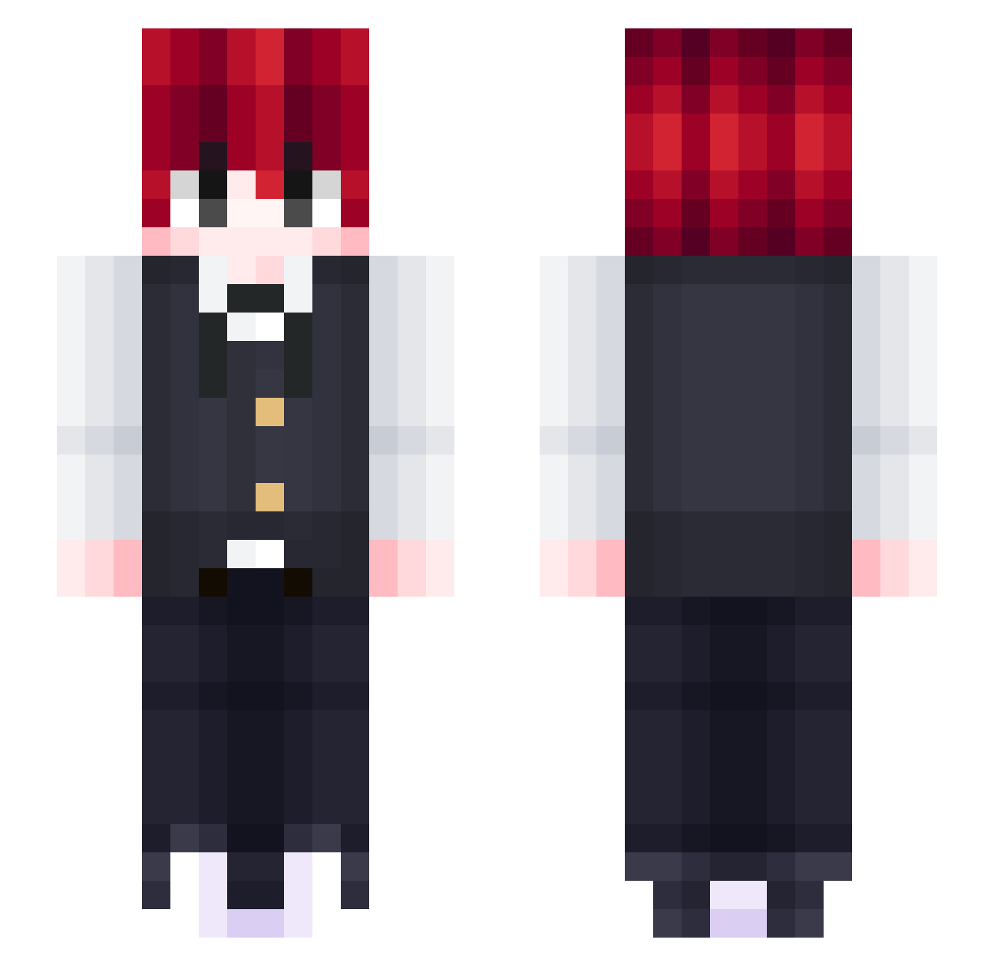 Noahxrs Minecraft skin, front and back view