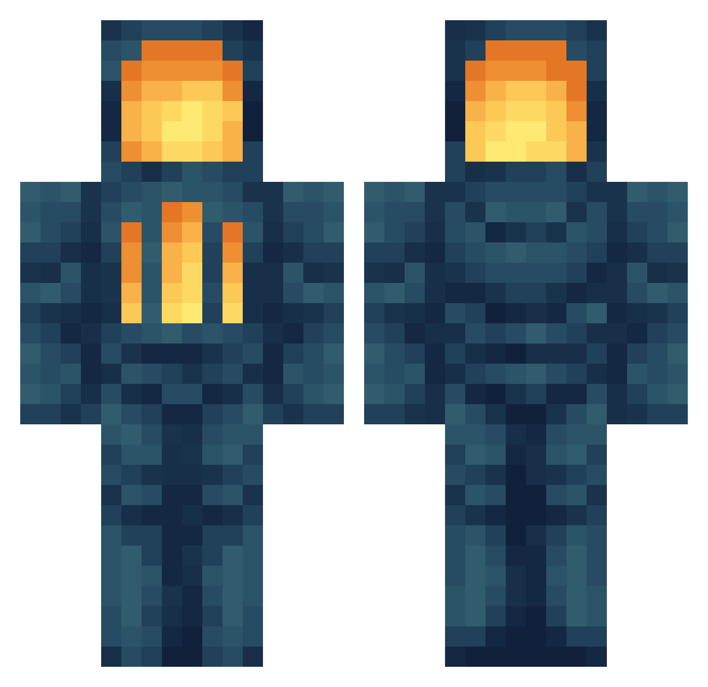 EnderDragonDFS Minecraft skin, front and back view