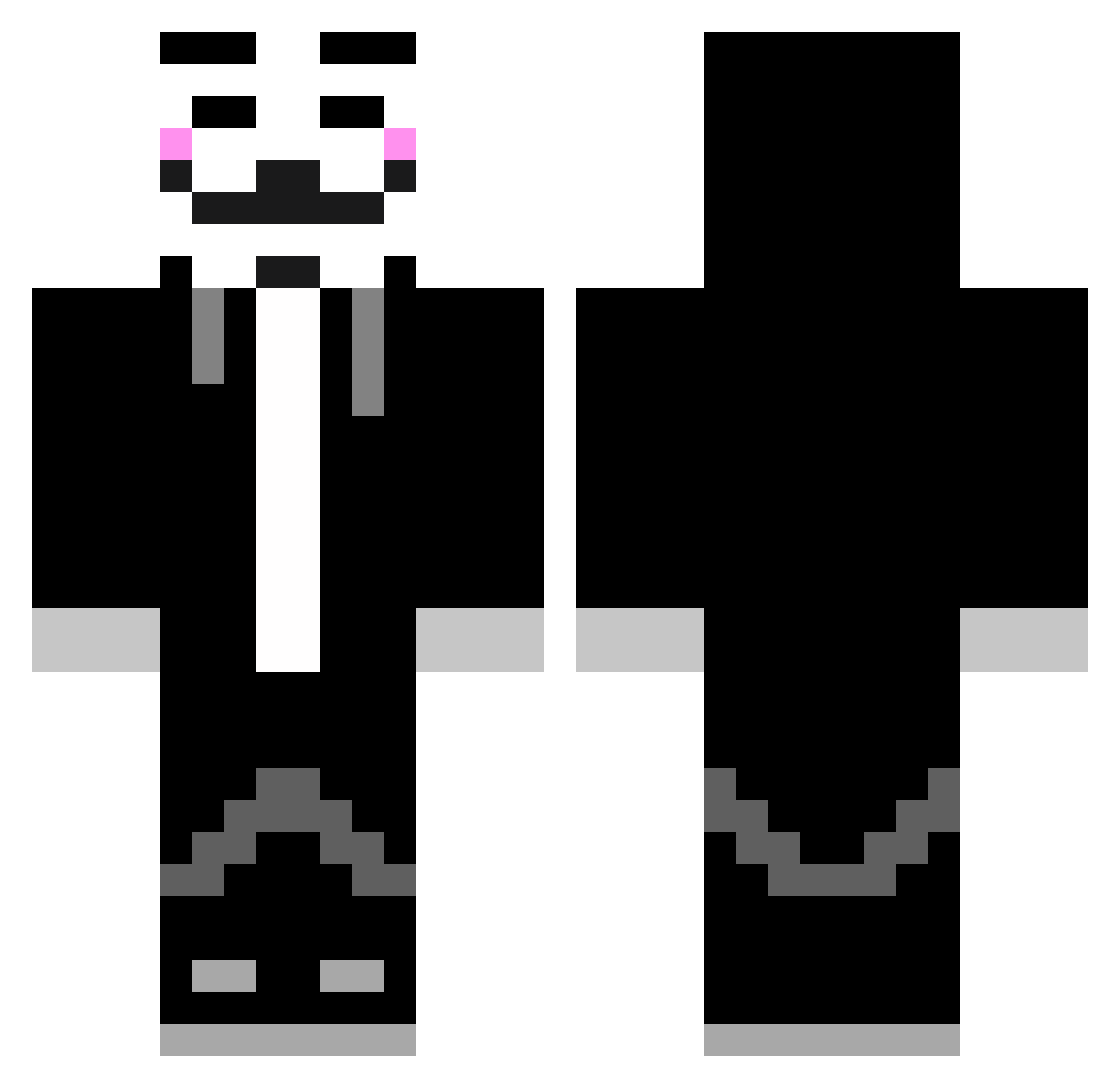 crazySP Minecraft skin, front and back view