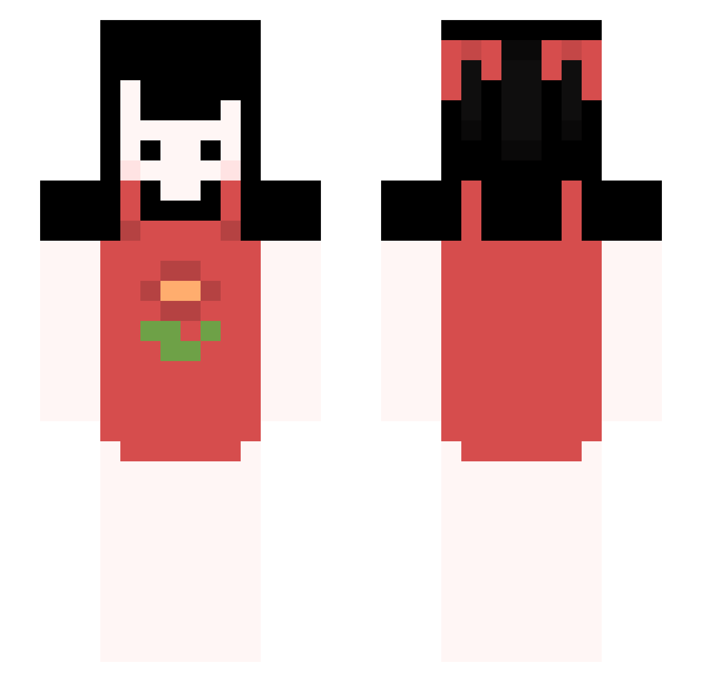 pchii Minecraft skin, front and back view
