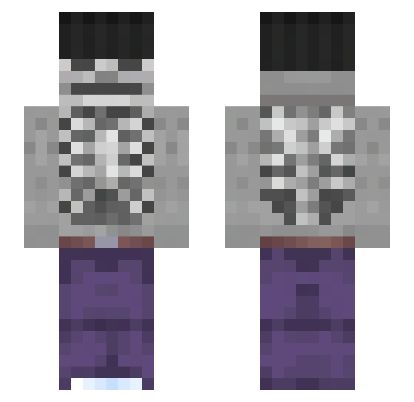 BongoT Minecraft skin, front and back view