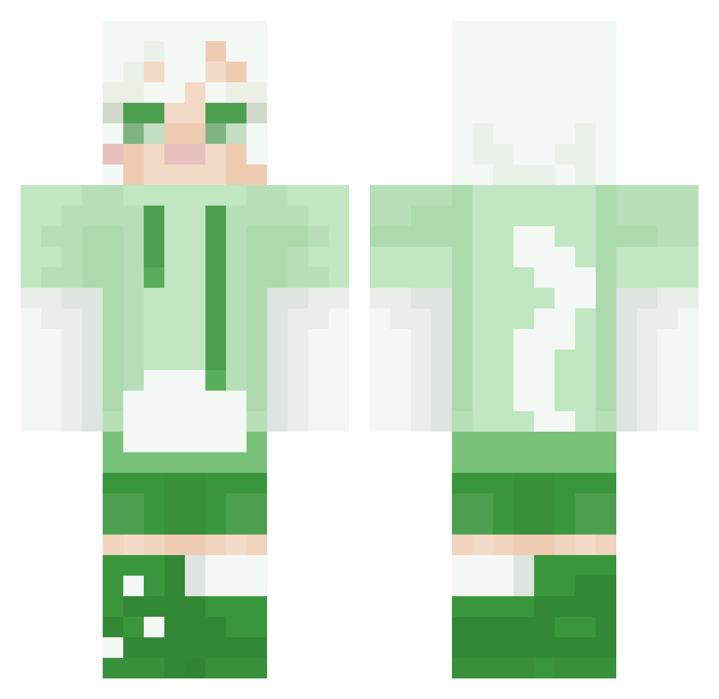 CandyRegen Minecraft skin, front and back view