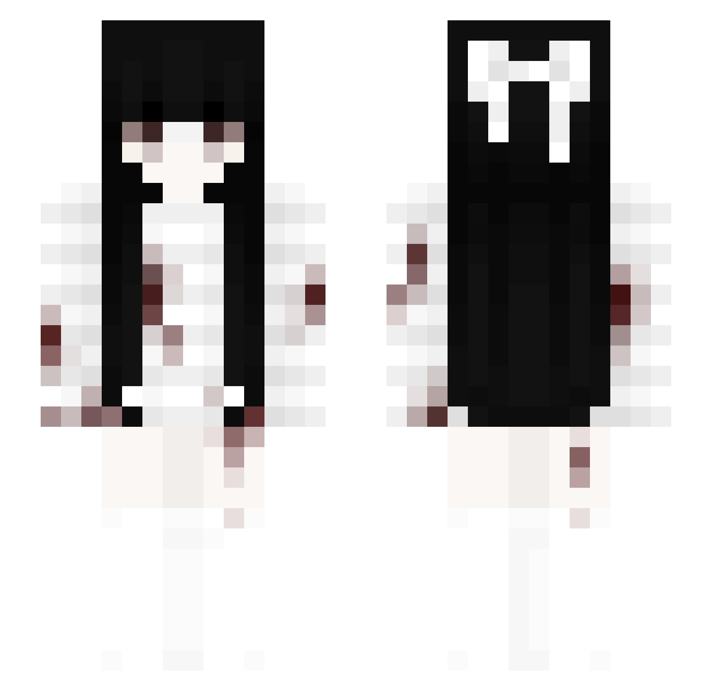 Jxah Minecraft skin, front and back view