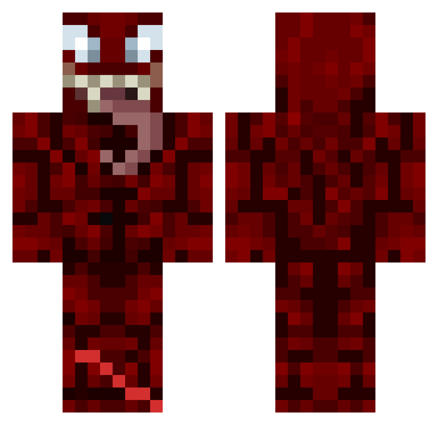 UchihaSaid Minecraft skin, front and back view