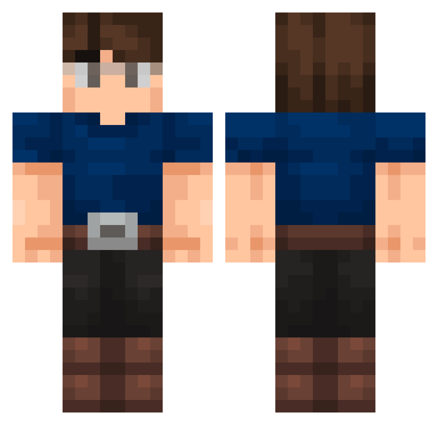 Zapadill Minecraft skin, front and back view