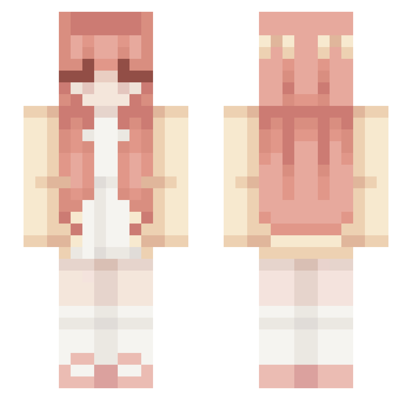 AllDolledUp Minecraft skin, front and back view