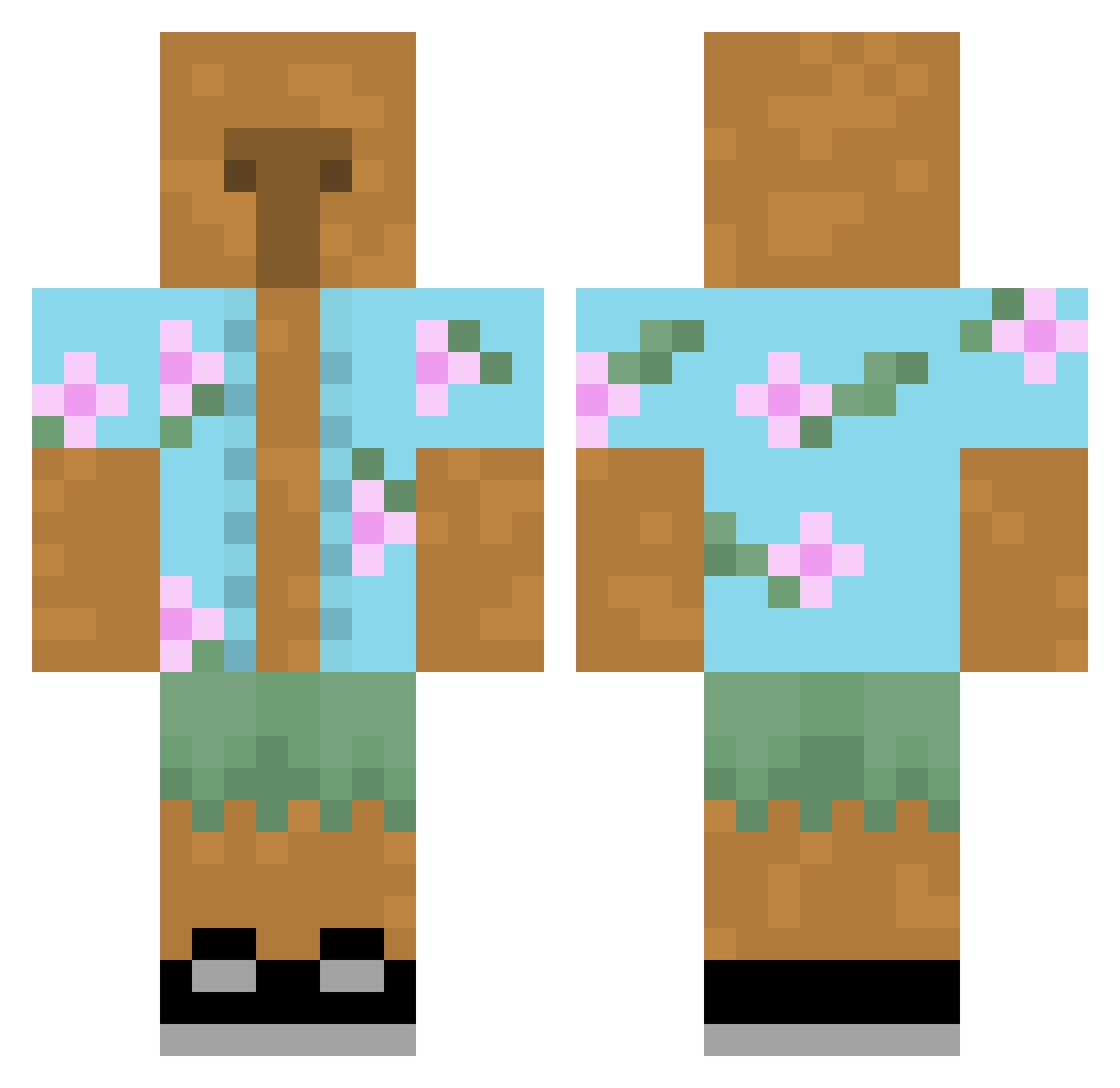Maxlord Minecraft skin, front and back view