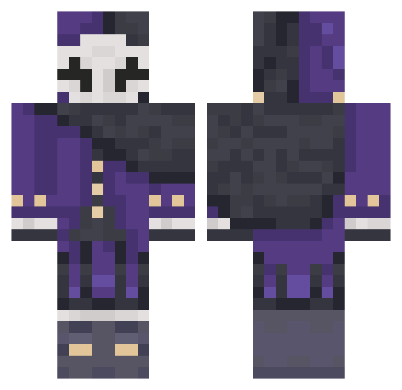 AilenGuy Minecraft skin, front and back view
