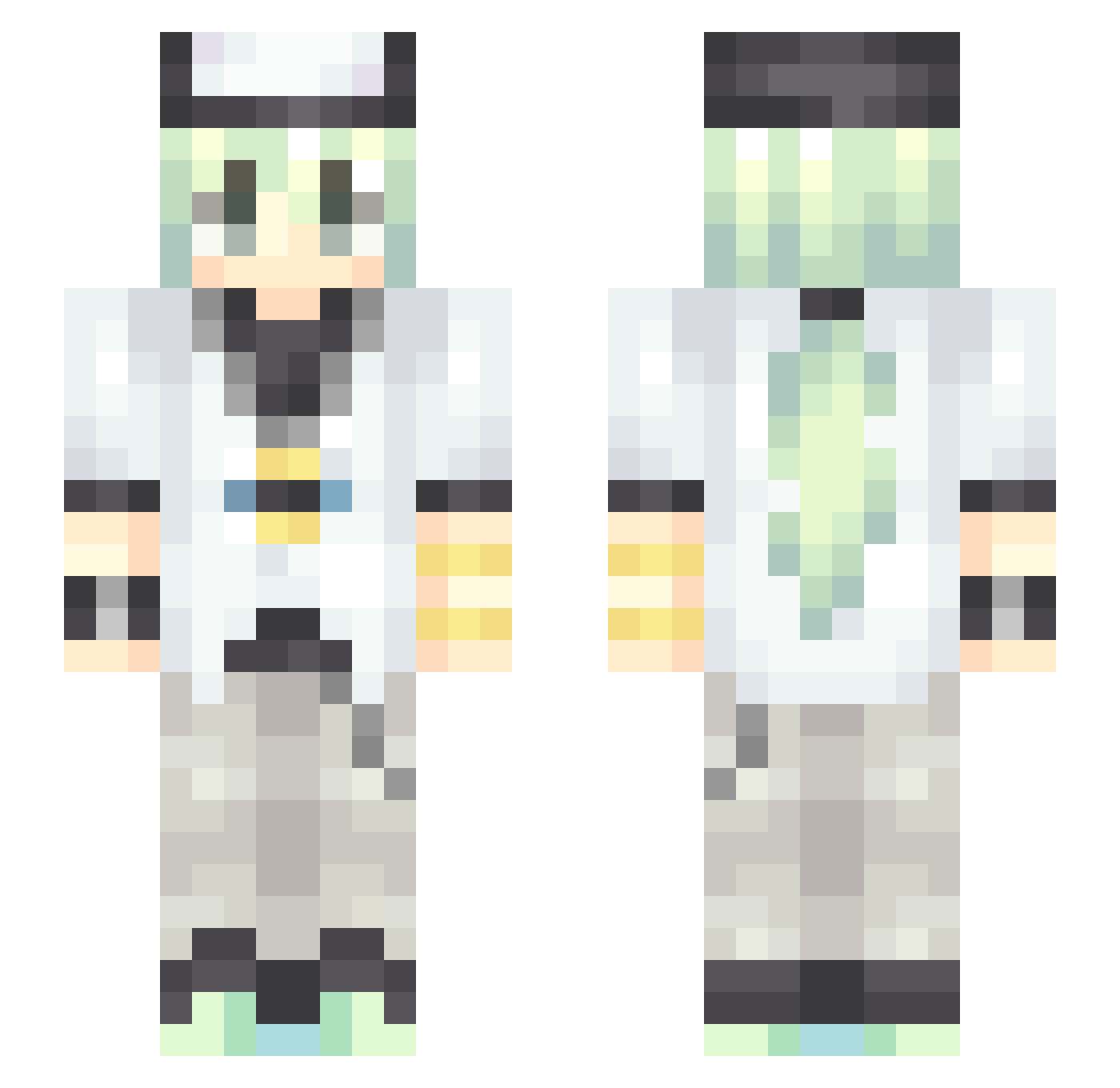 Zerco29 Minecraft skin, front and back view