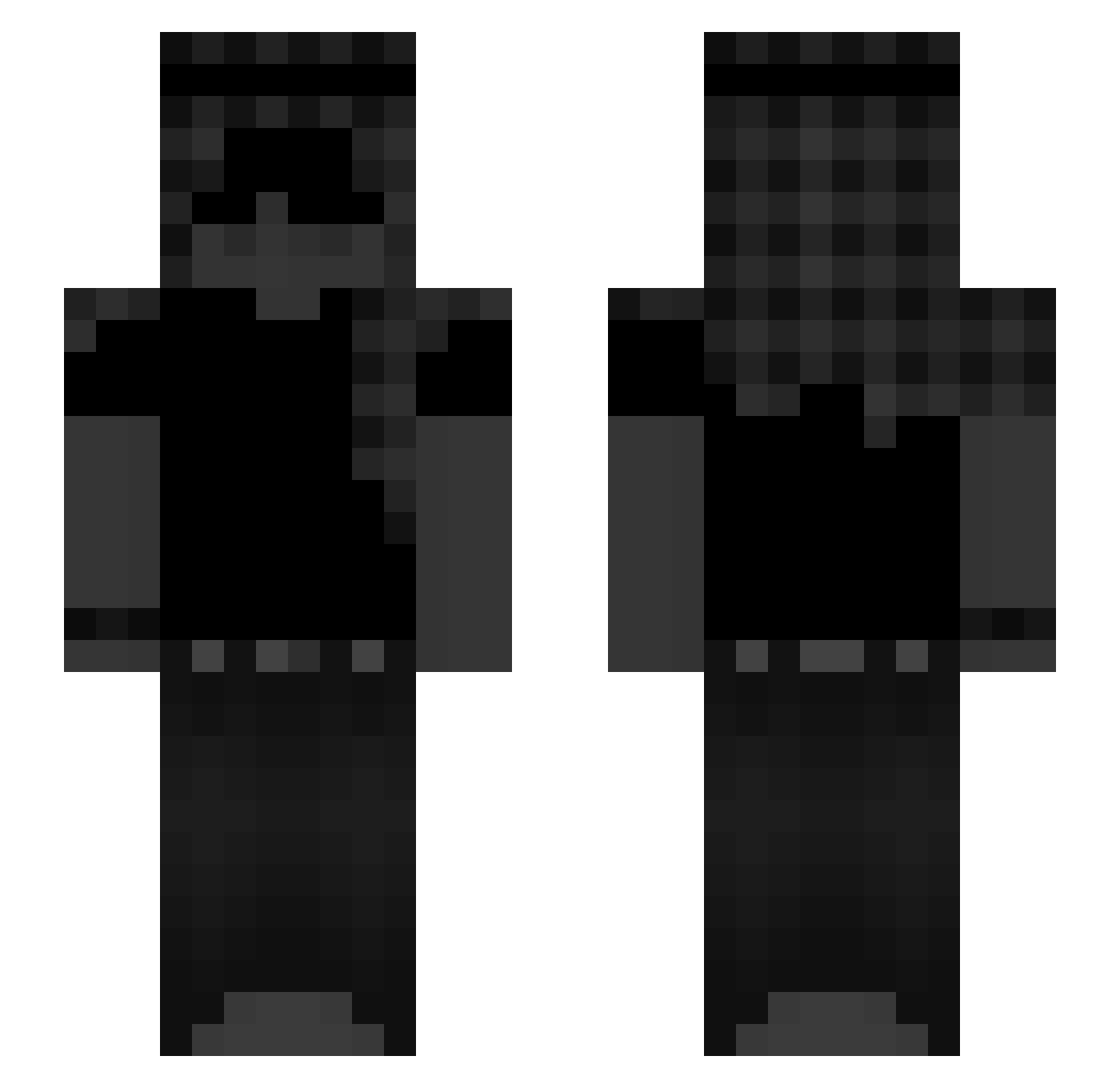 Bom7s Minecraft skin, front and back view