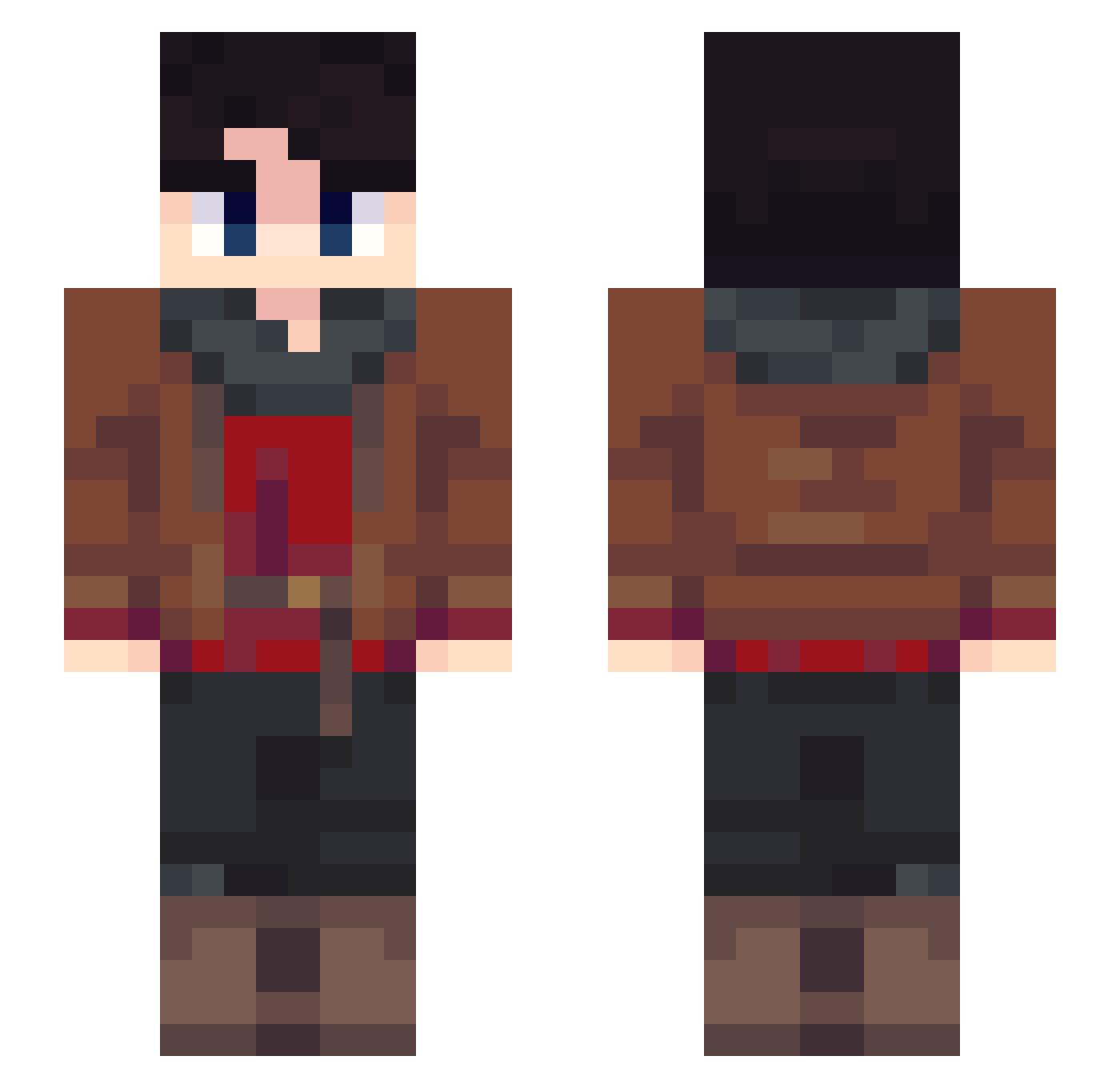 Tomeroo Minecraft skin, front and back view