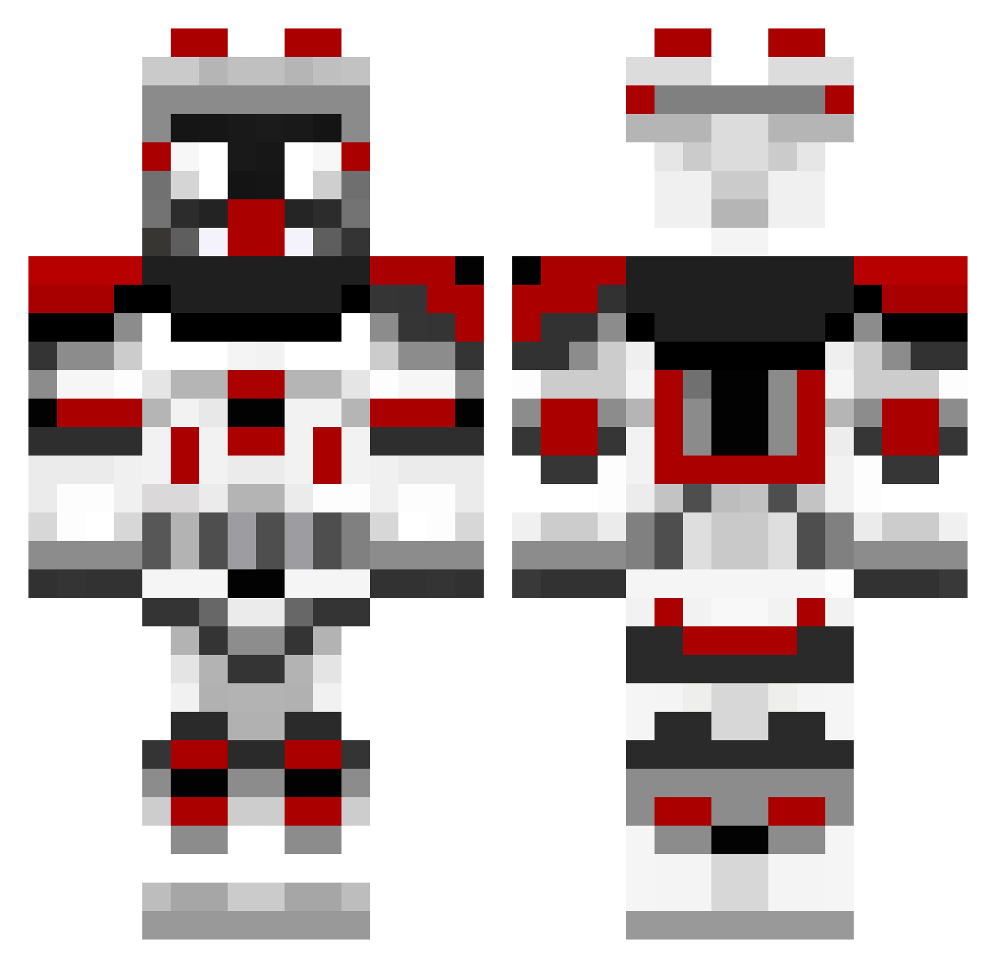 Odalix Minecraft skin, front and back view