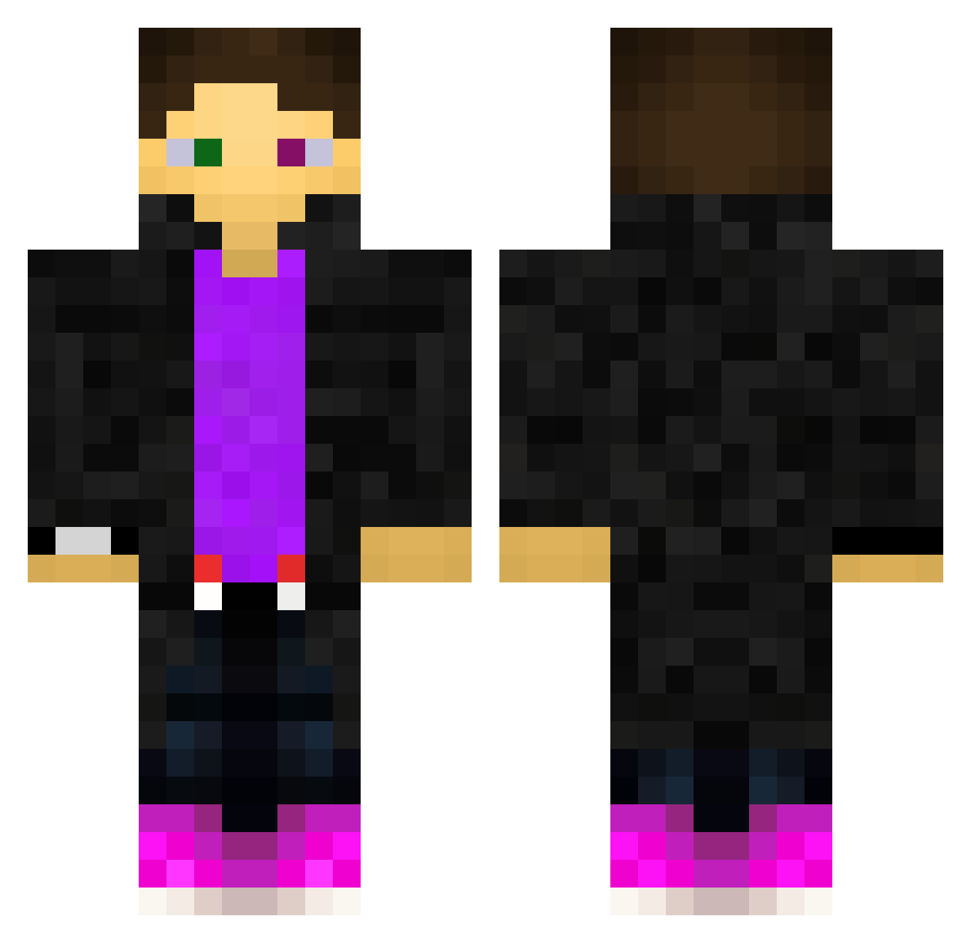 Rowe Minecraft skin, front and back view