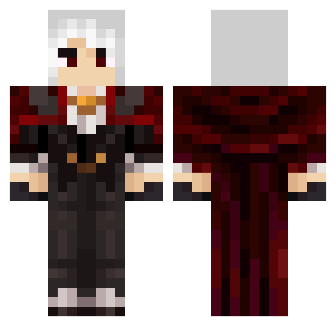 ZayaCZ Minecraft skin, front and back view