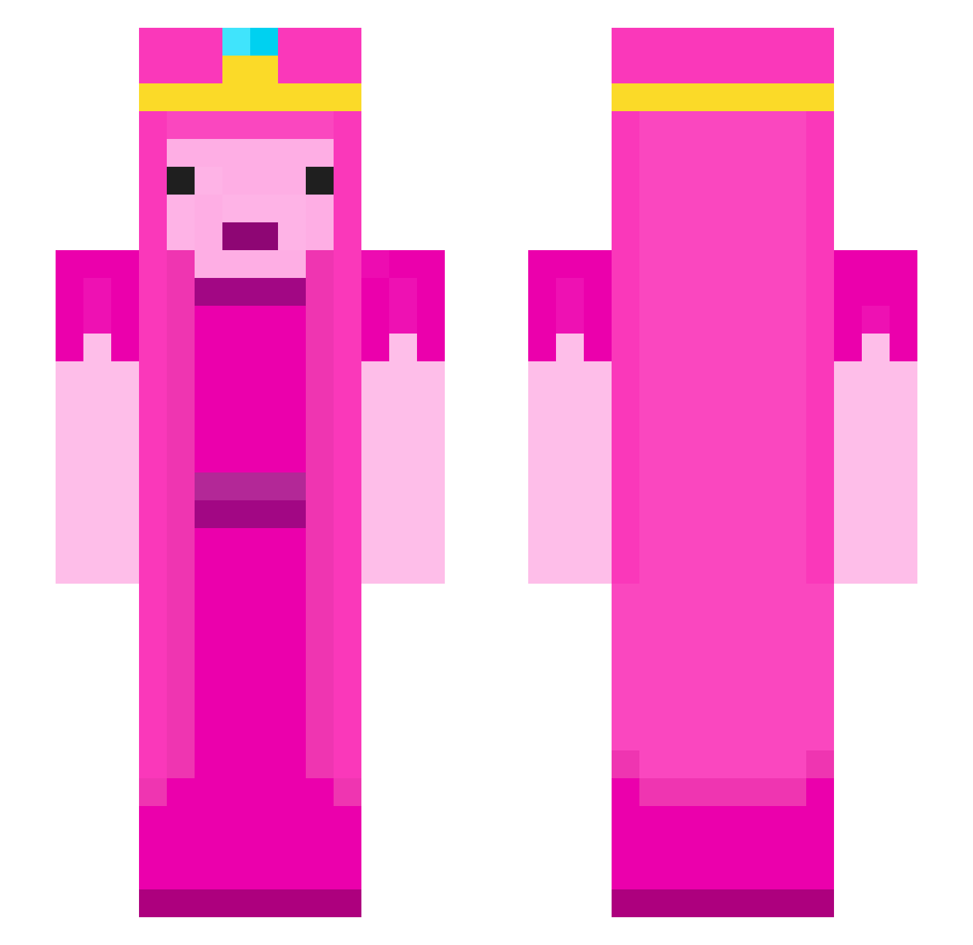 MUN_Crystal Minecraft skin, front and back view