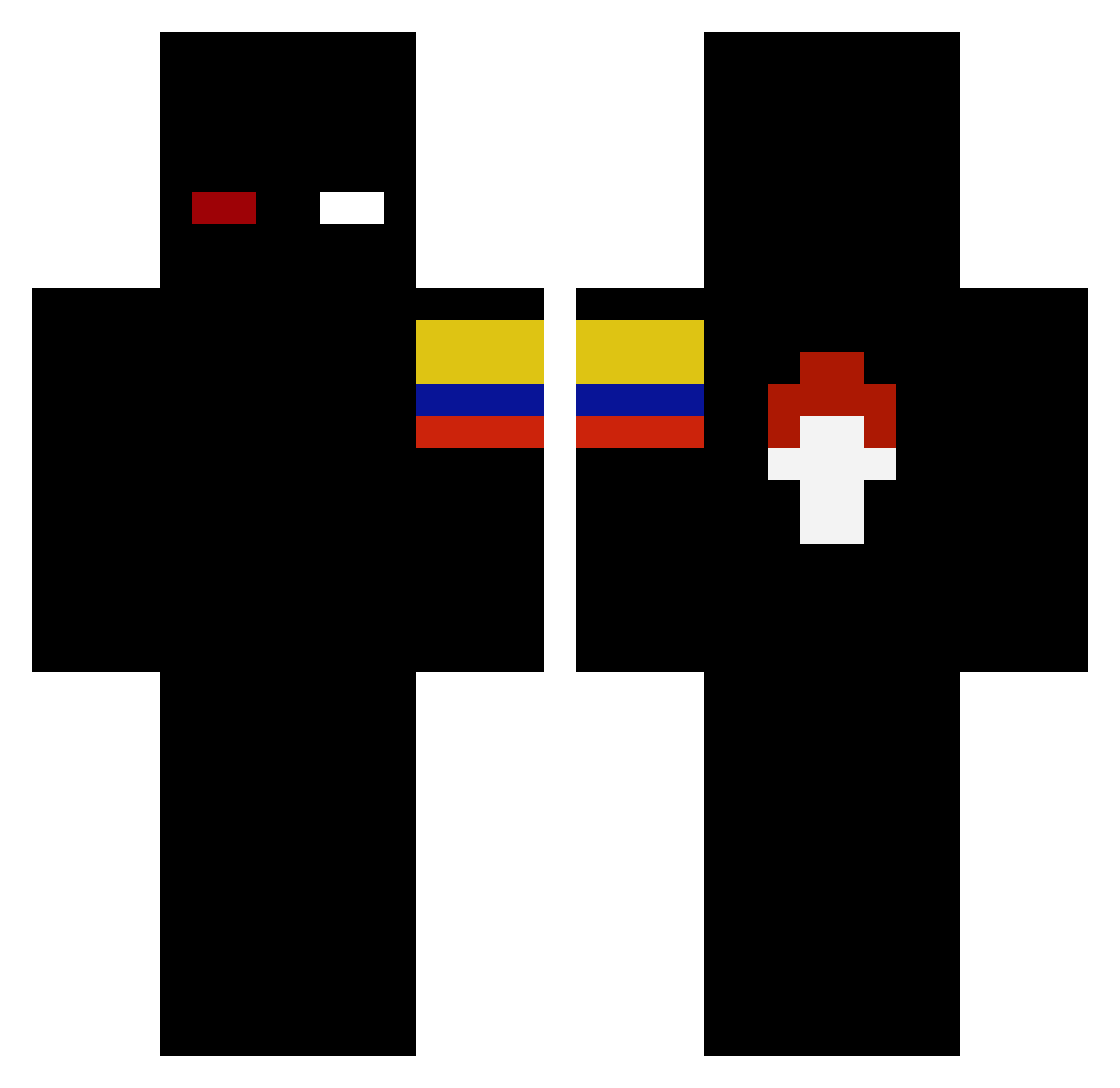 sebraxXD Minecraft skin, front and back view