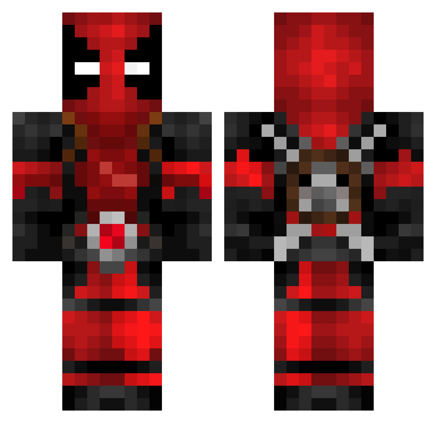 PVPBoss14 Minecraft skin, front and back view
