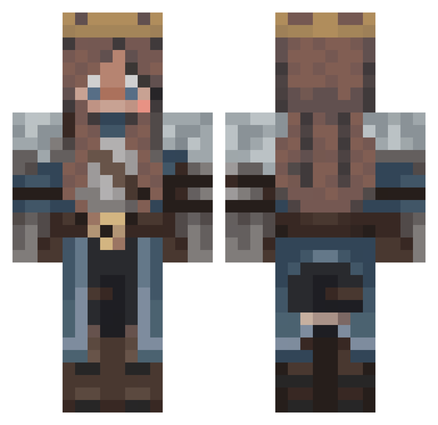 reaveries Minecraft skin, front and back view