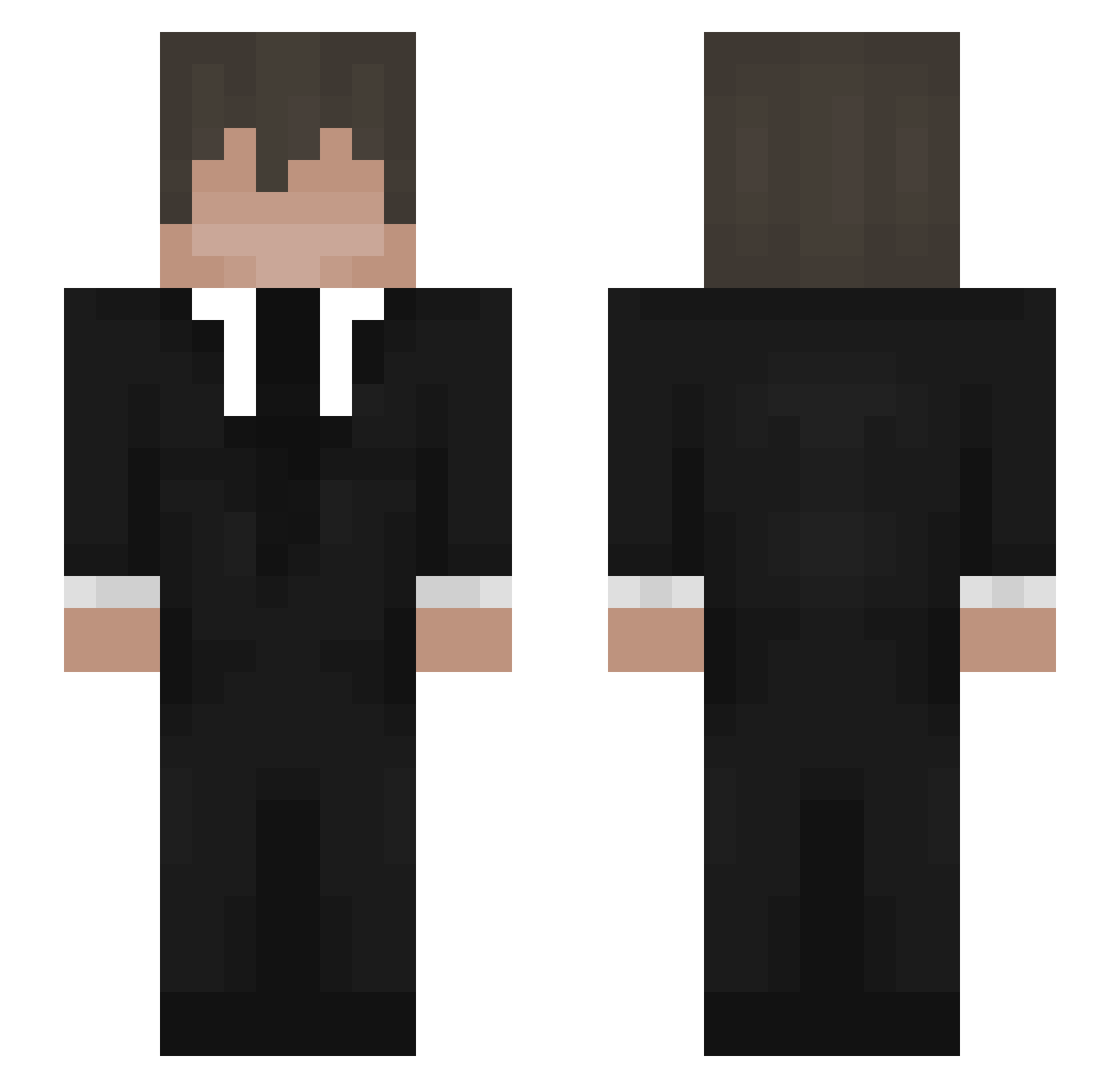 Taquya Minecraft skin, front and back view