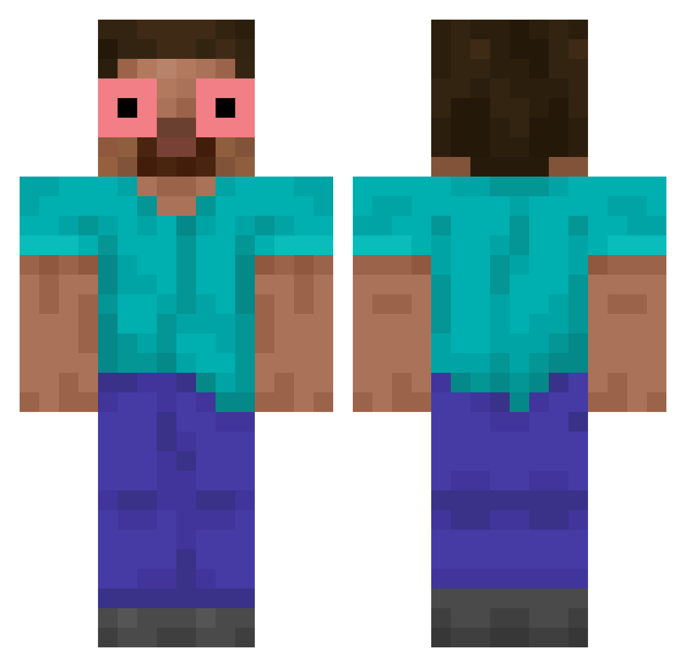 zvo8 Minecraft skin, front and back view