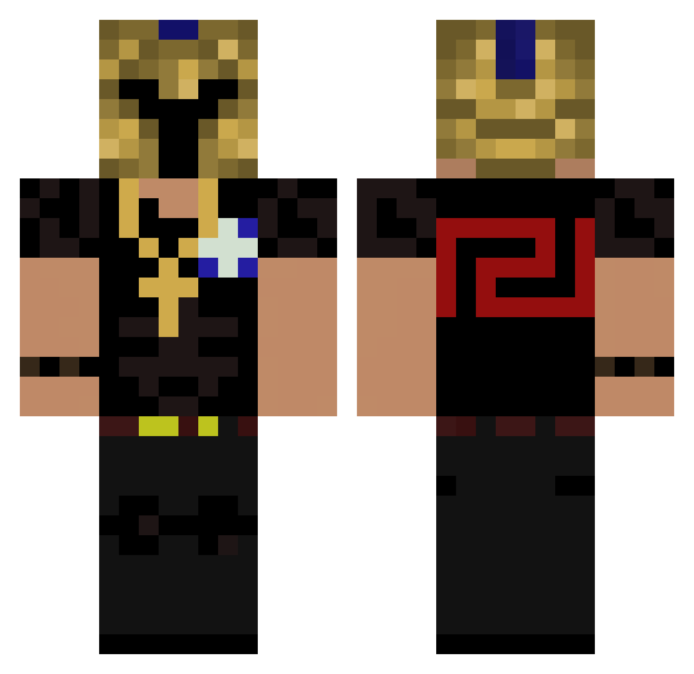 TitledPanda7174 Minecraft skin, front and back view
