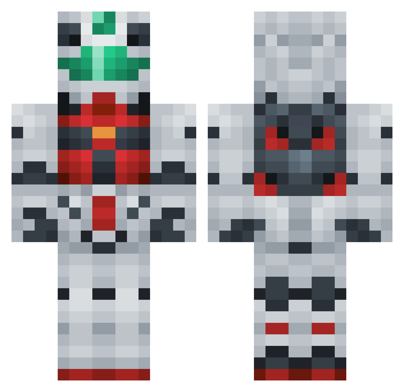 BrinkP Minecraft skin, front and back view
