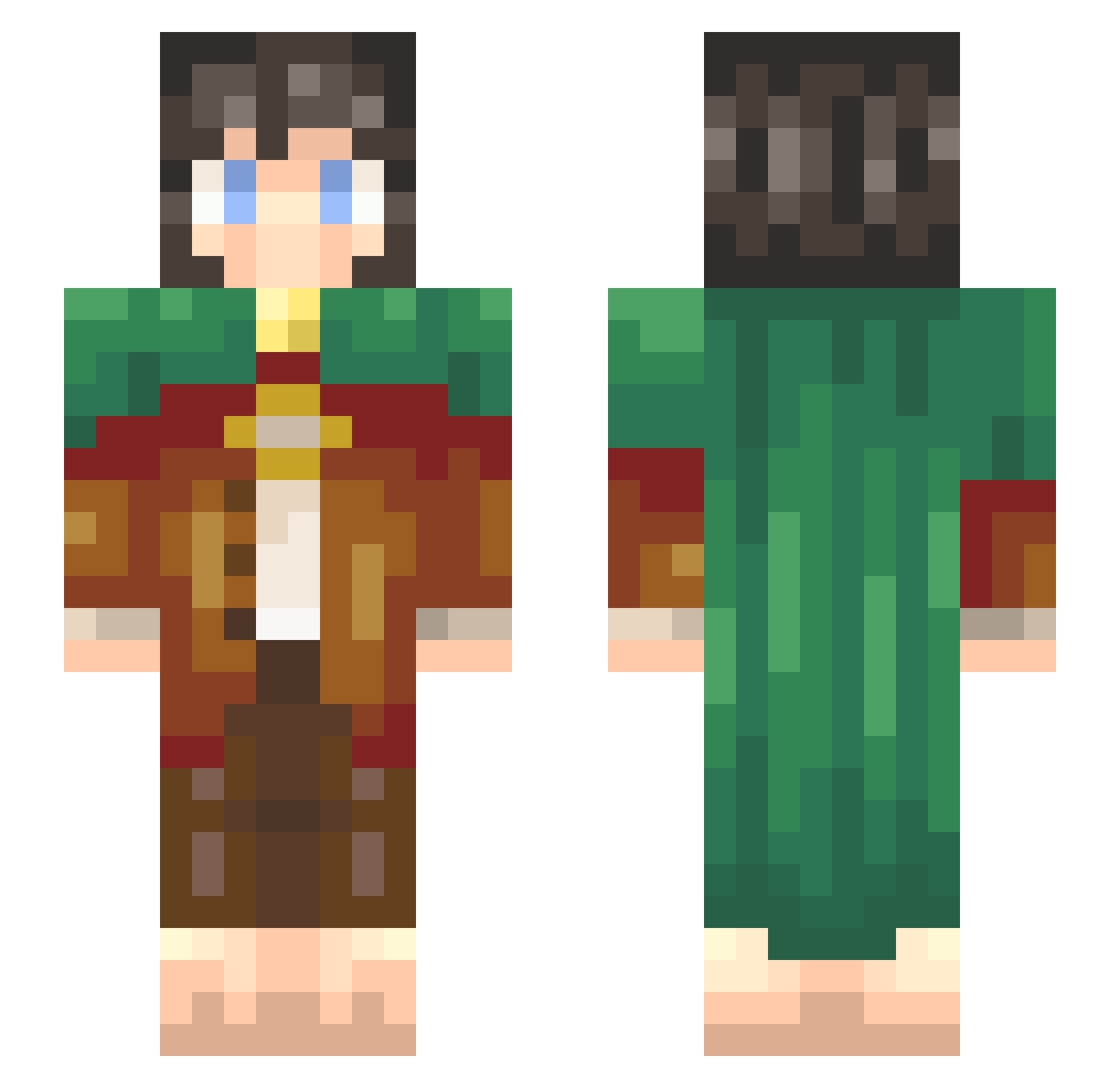 Jungoh Minecraft skin, front and back view