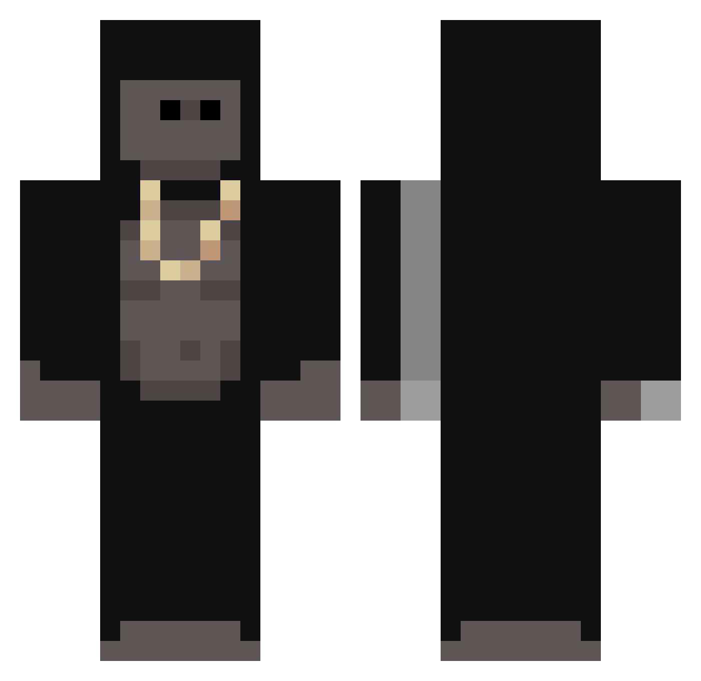 Fafelek Minecraft skin, front and back view
