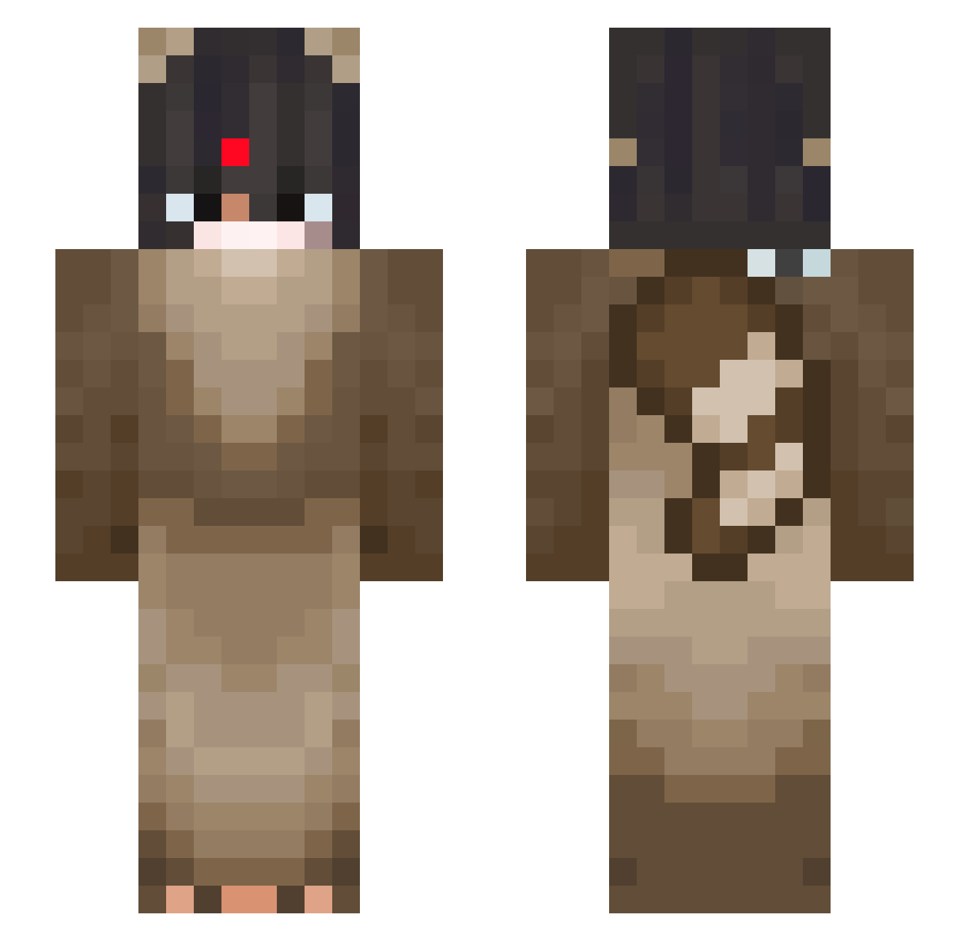 zKuya Minecraft skin, front and back view