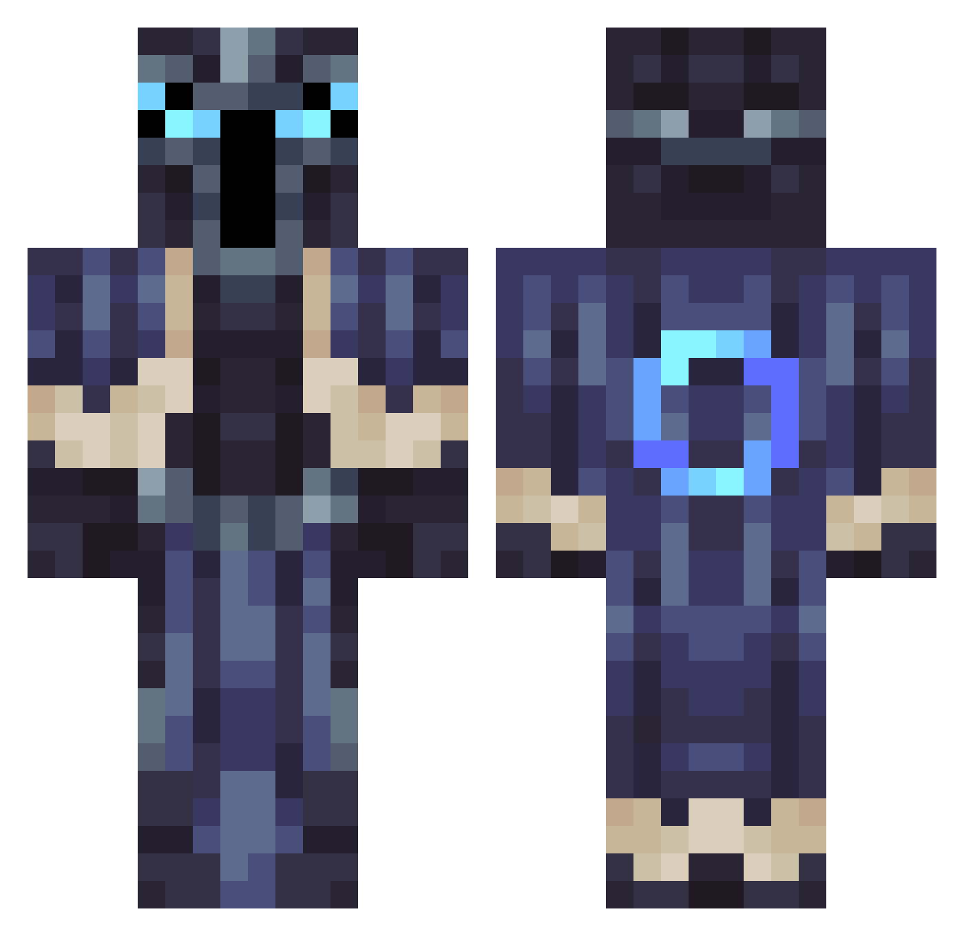 LordElo Minecraft skin, front and back view