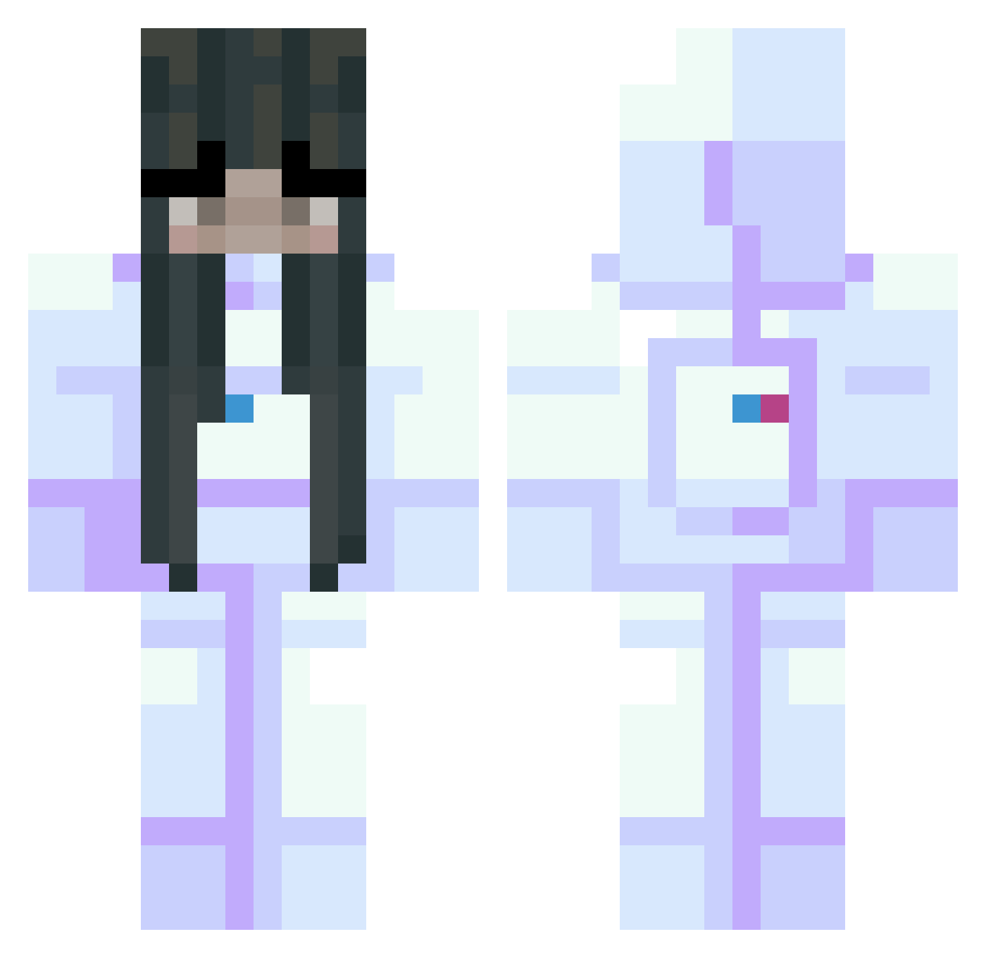 Orebo Minecraft skin, front and back view