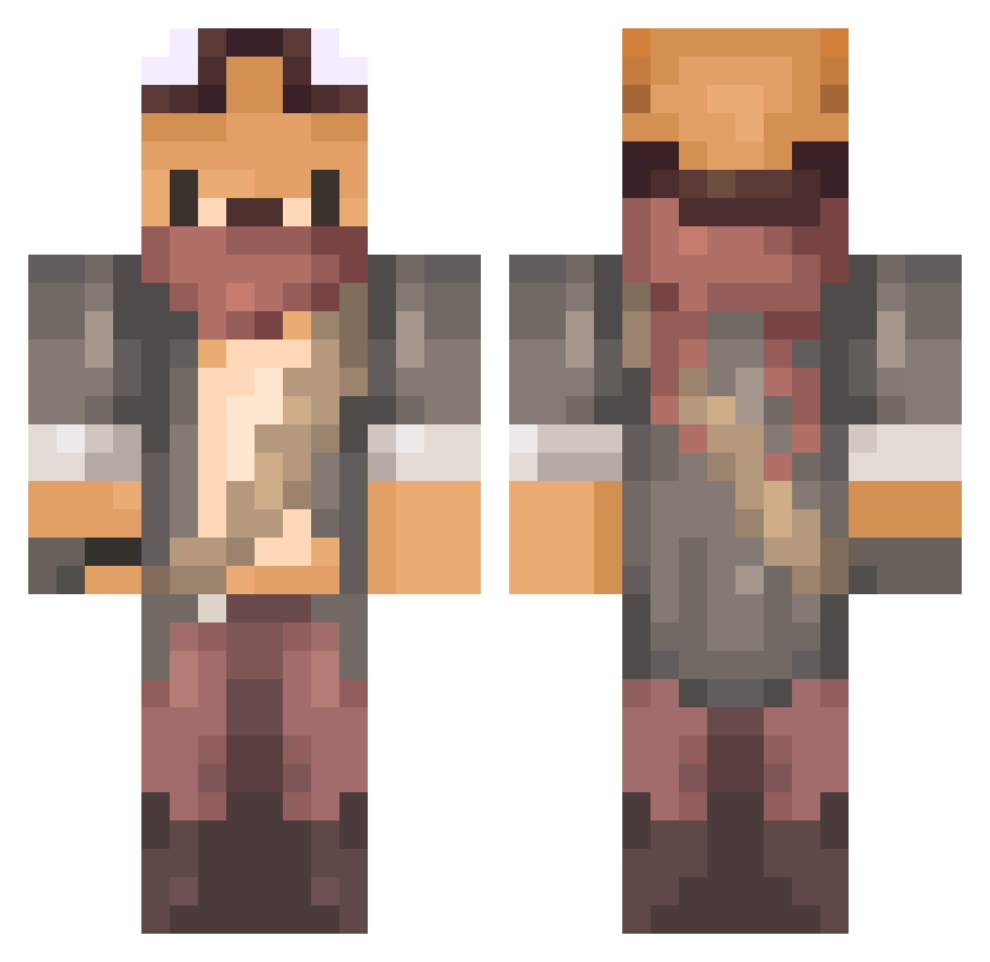 Yperon Minecraft skin, front and back view