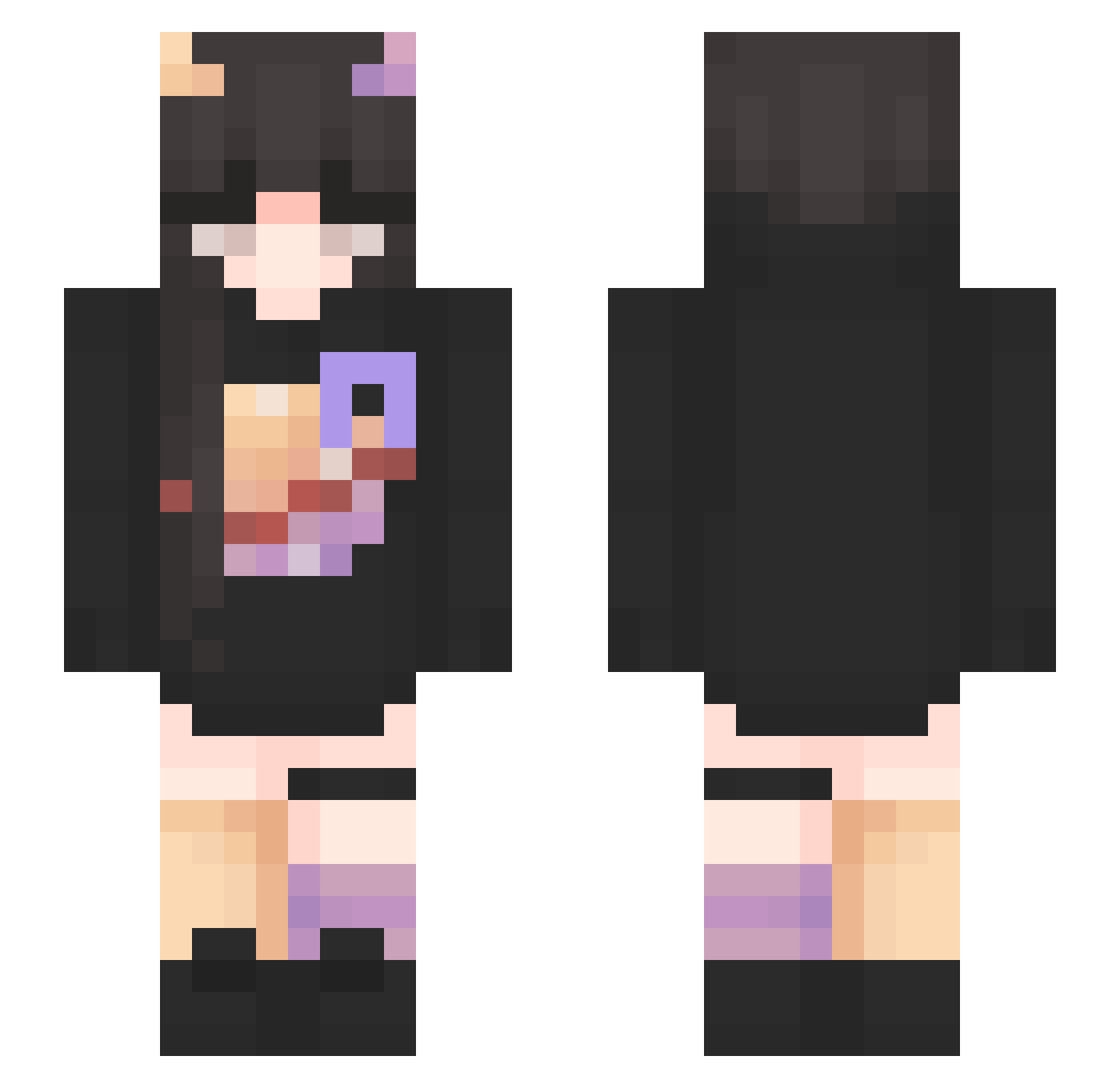 siarkowodor Minecraft skin, front and back view