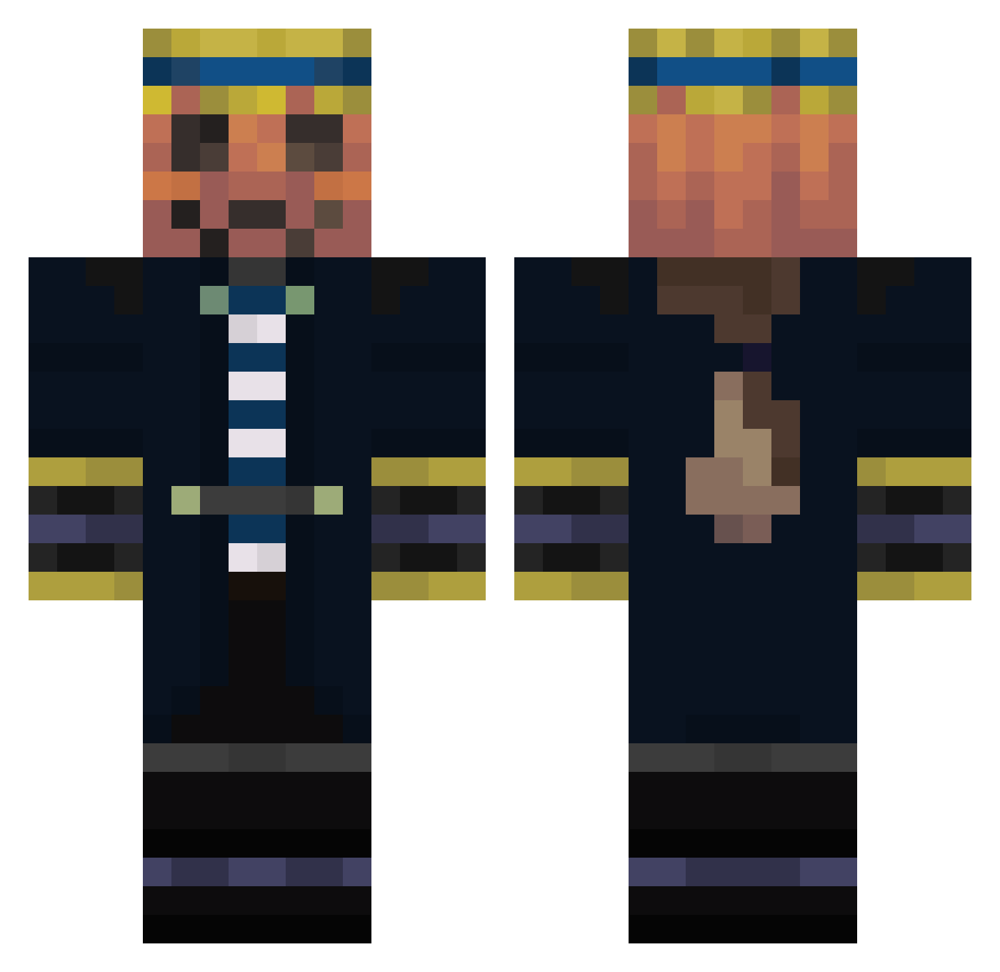 dwarfdarlene Minecraft skin, front and back view