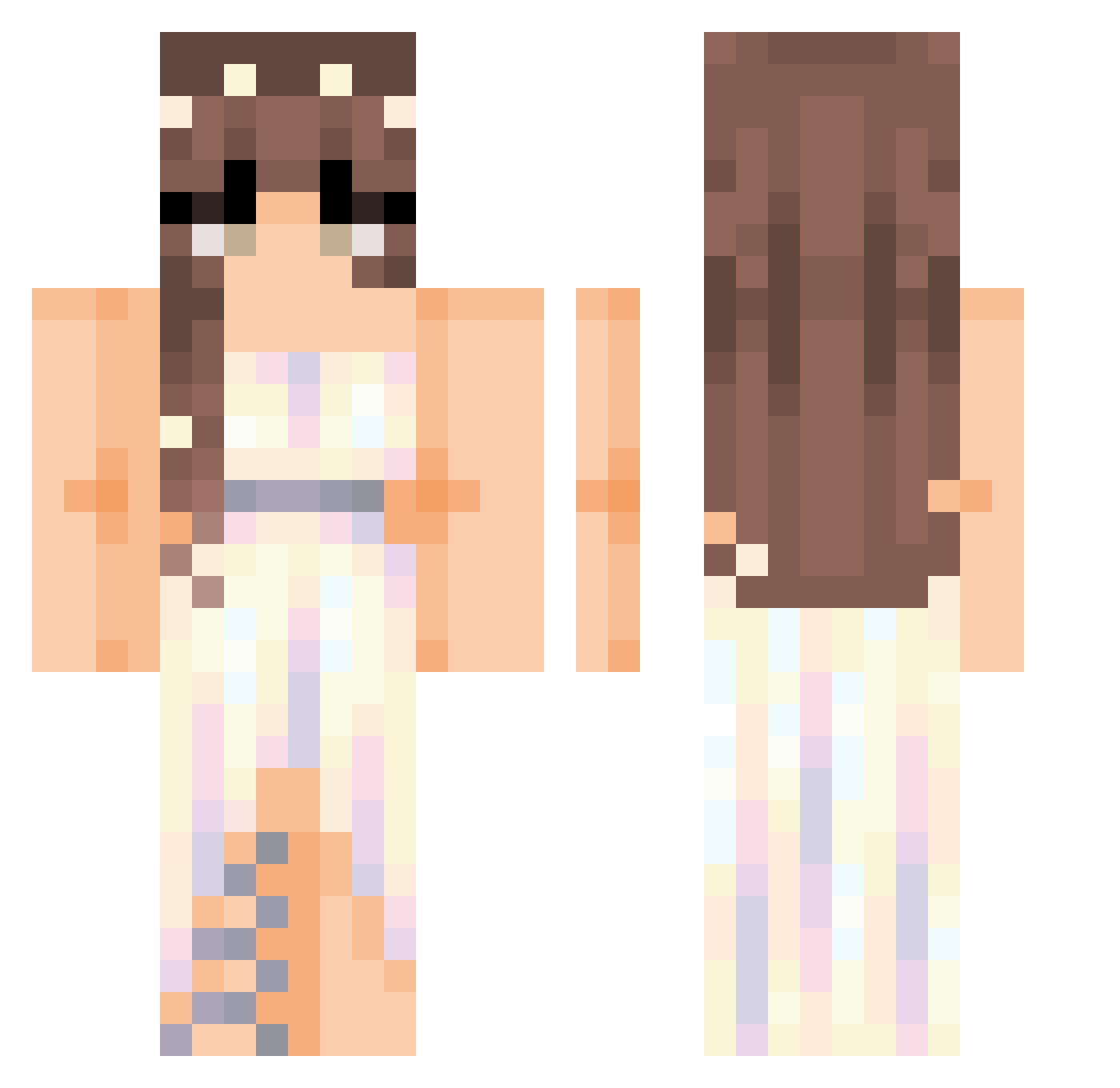 HaidaritaX Minecraft skin, front and back view