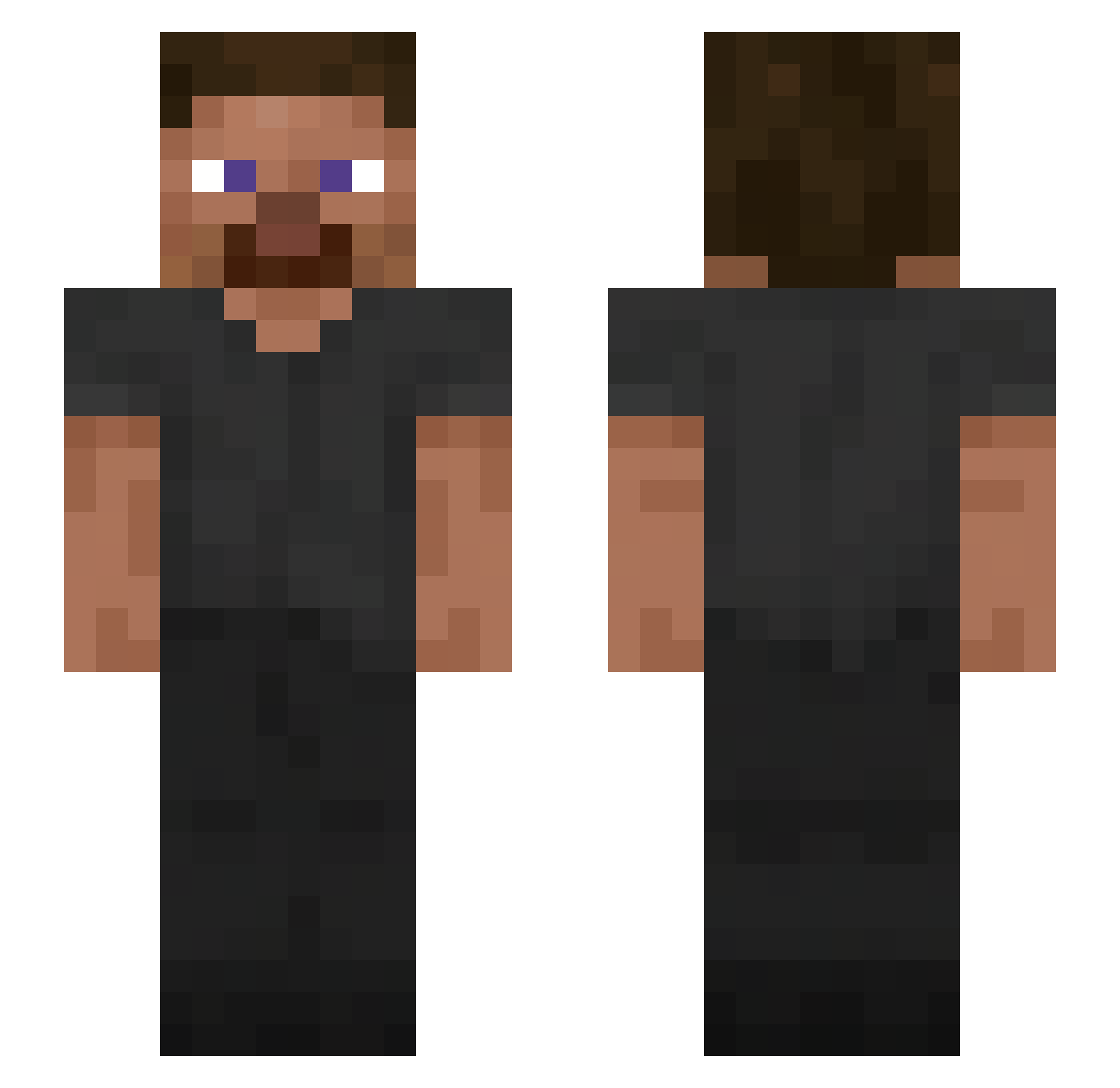 SmQ1 Minecraft skin, front and back view