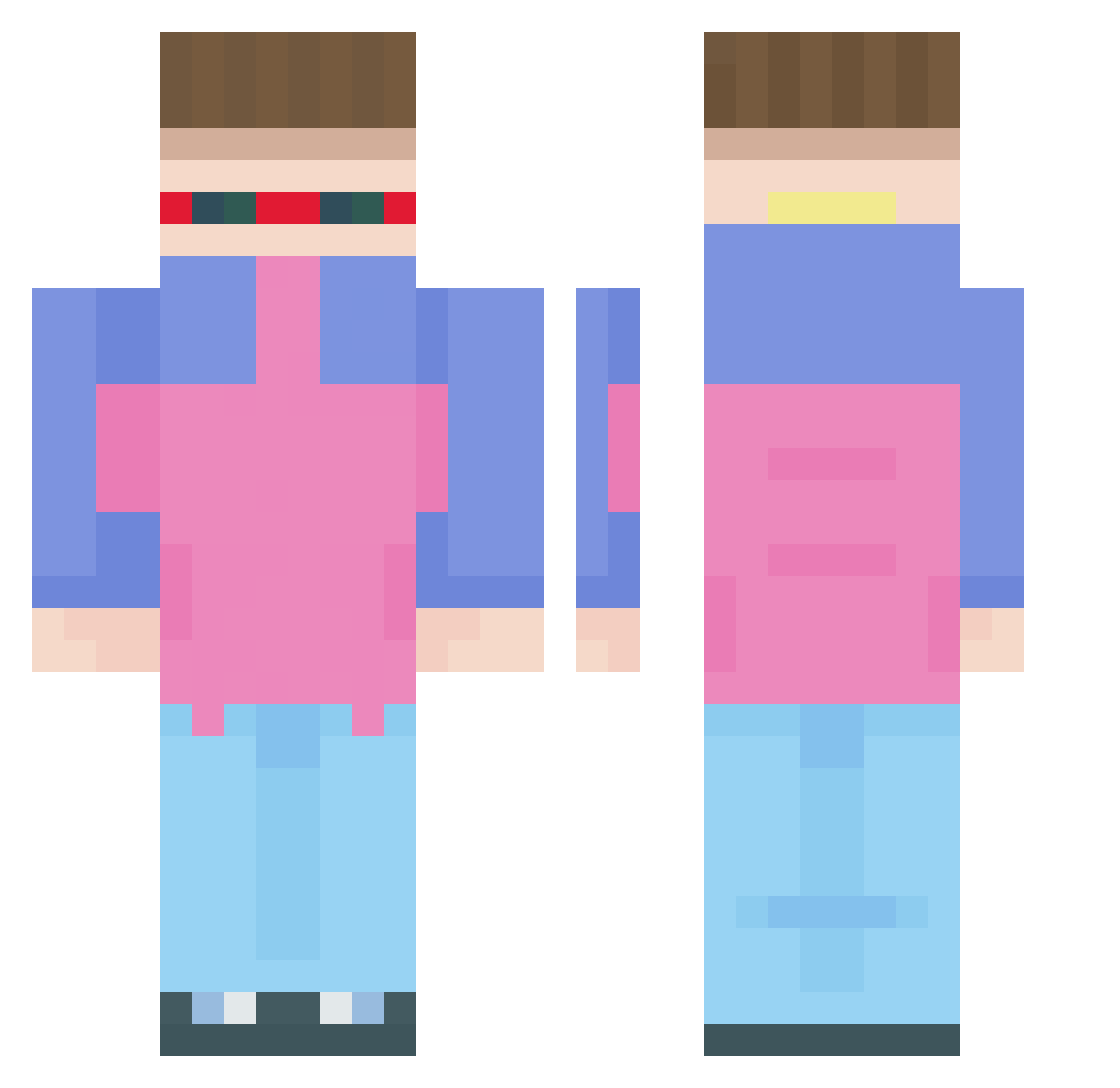 RoGaN121 Minecraft skin, front and back view