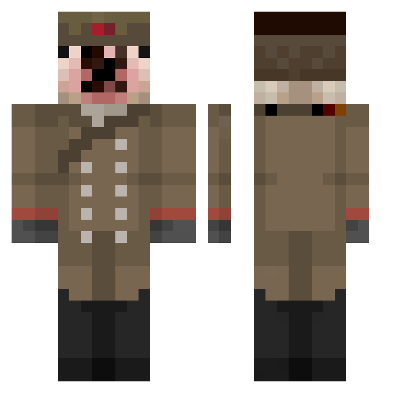 Blame9025 Minecraft skin, front and back view