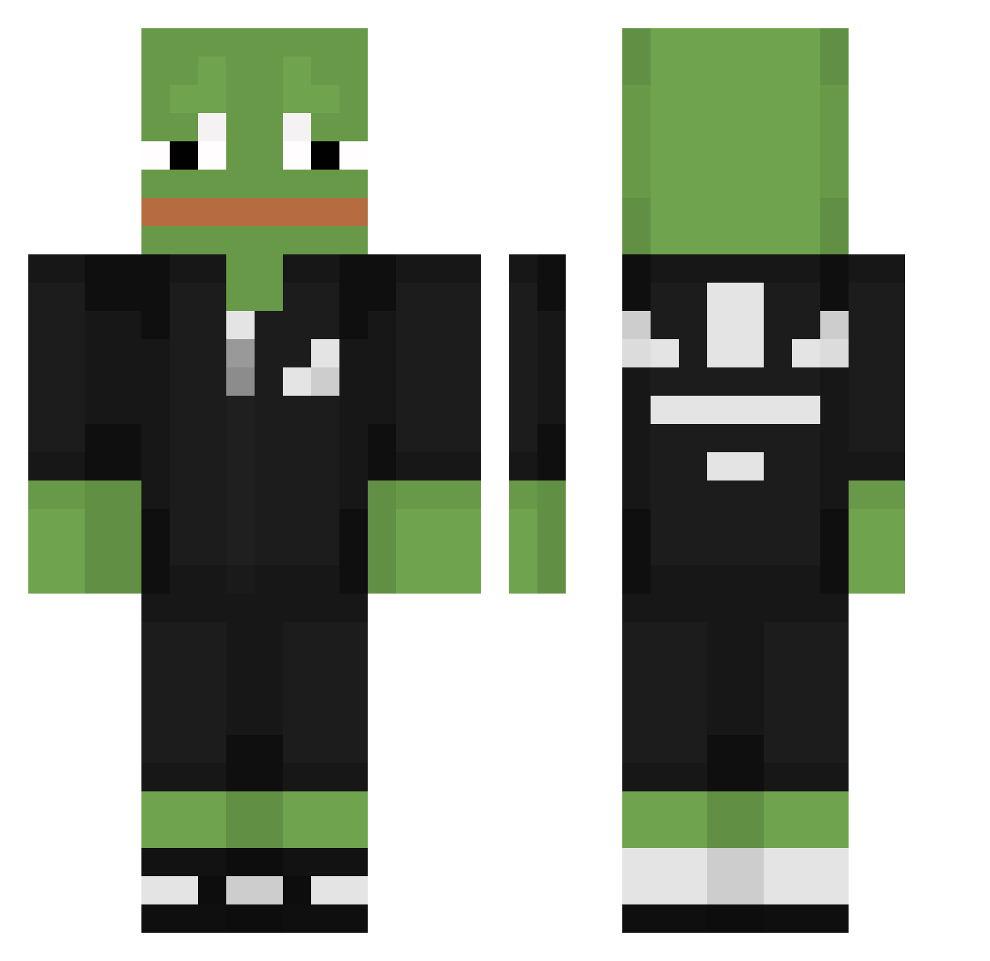 TheSneakymidget Minecraft skin, front and back view