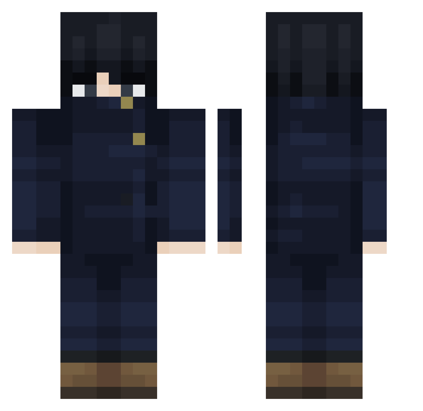 Zanvex Minecraft skin, front and back view