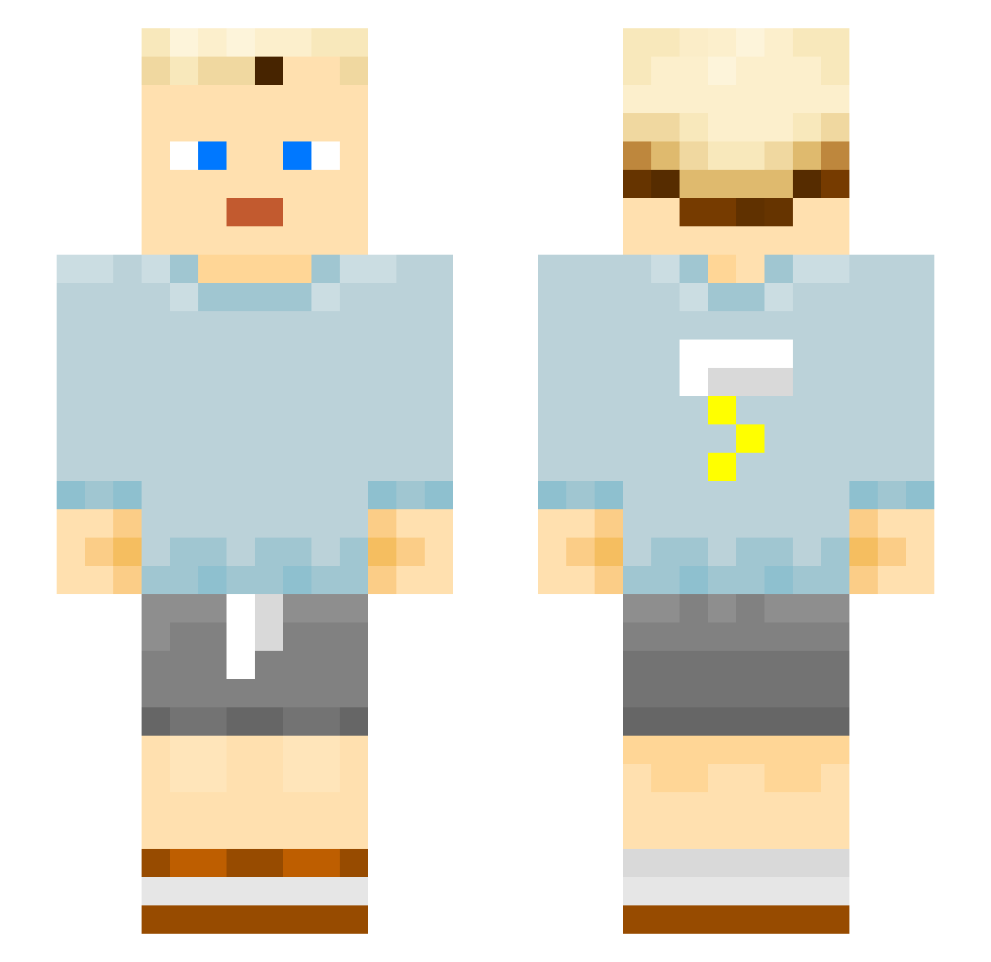 RiptideRider7 Minecraft skin, front and back view