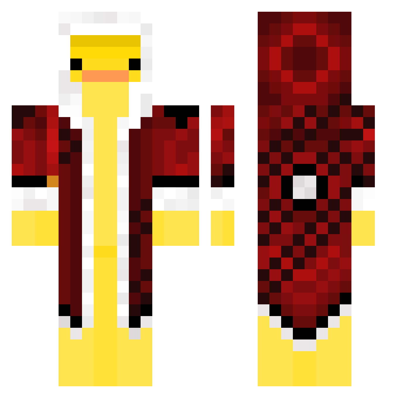 wadl Minecraft skin, front and back view