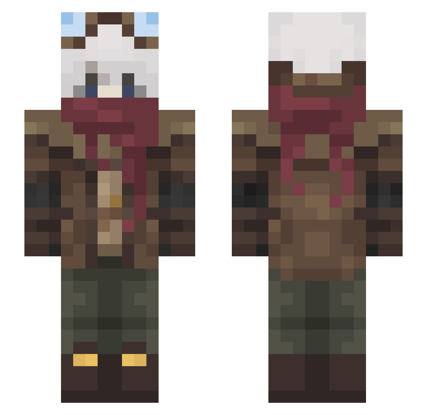 choccat Minecraft skin, front and back view