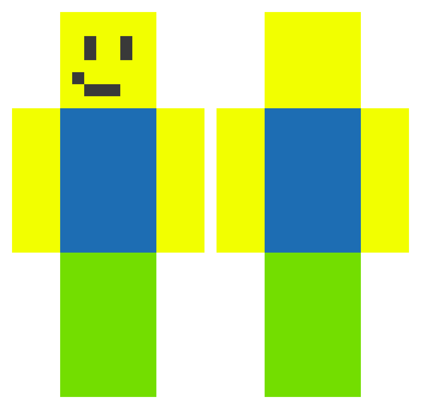 NottiNottiBoppin Minecraft skin, front and back view