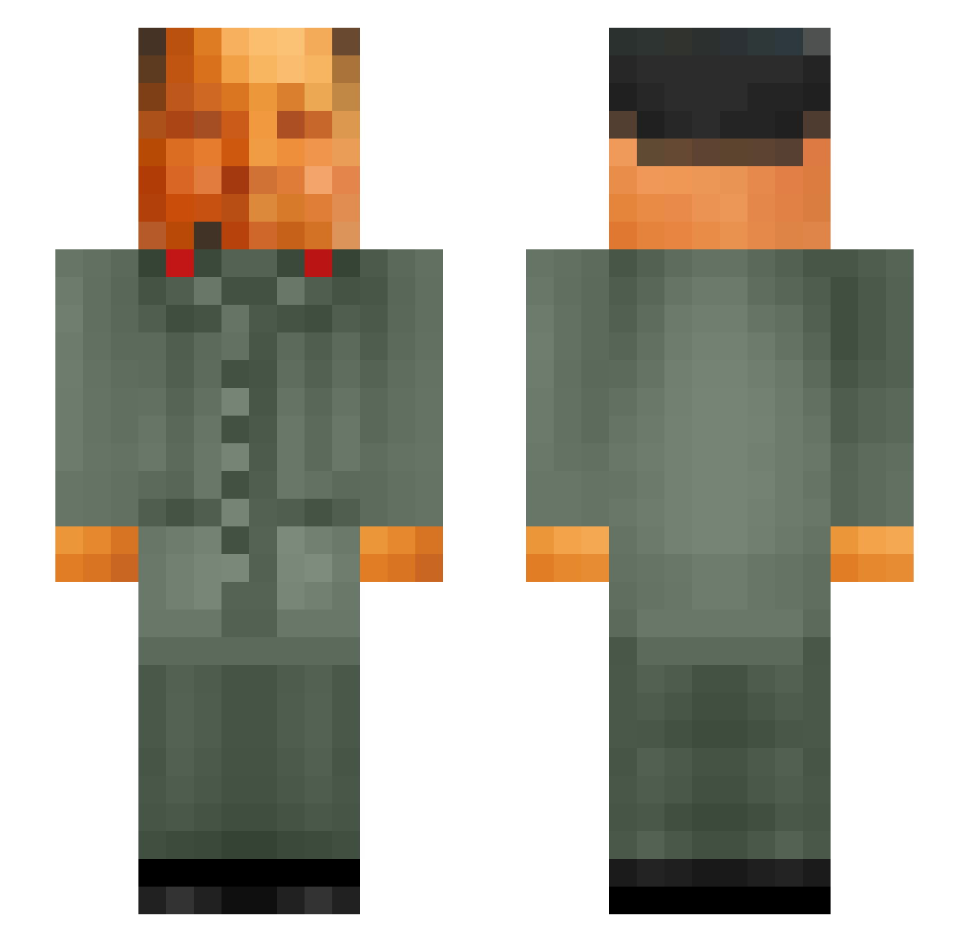 KingofGray Minecraft skin, front and back view