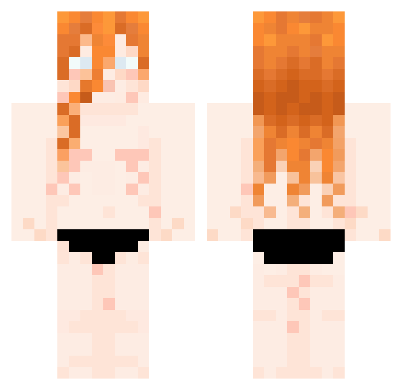 xRupertPlays Minecraft skin, front and back view